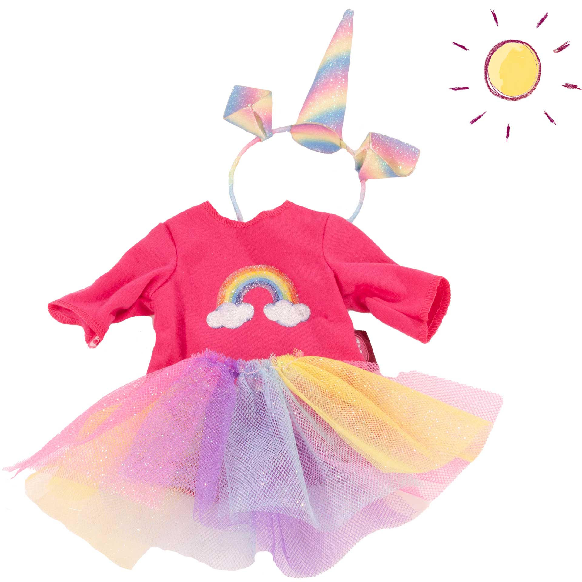3403409-kombi-rainbow-einhorn-bekleidung-goetz kombi-rainbow-einhorn-bekleidung-kostuem-glitzerrock-tuellrock-haarreif-shirt-goetz