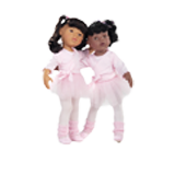 Stehpuppen 50 cm groß mit schwarzen Haaren im Ballettoutfit