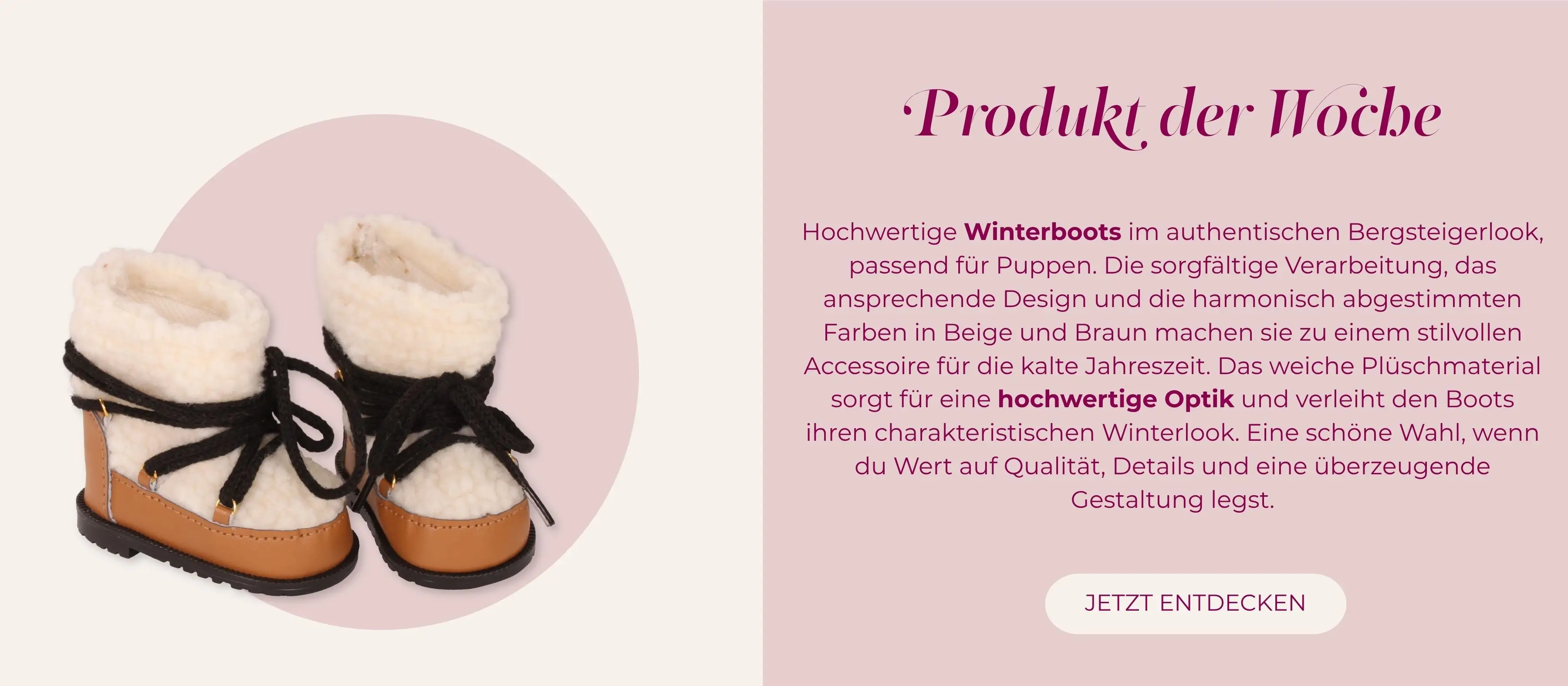 Winterboots in braun-beige mit Plueschfutter im Wanderstil Gr. 45-50 cm und 42 cm von Goetz