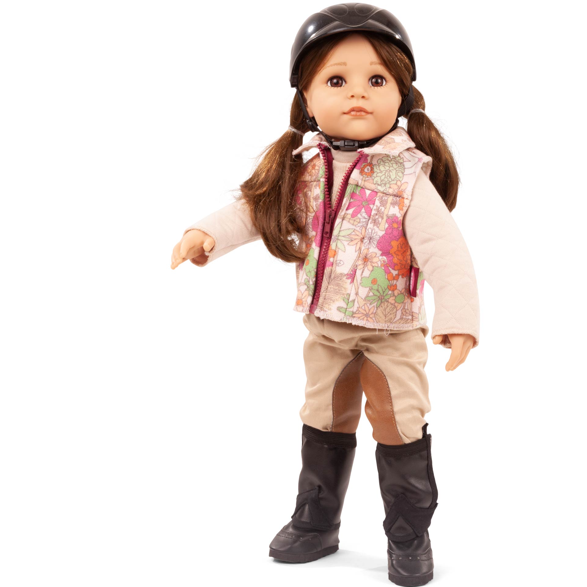 2459008-hannah-horseback-riding-stehpuppe-goetz hannah-horseback-riding-stehpuppe-goetz-reithose-chaps-reithelm-reitschuhe-oberteil-braunhaarig-braune-augen