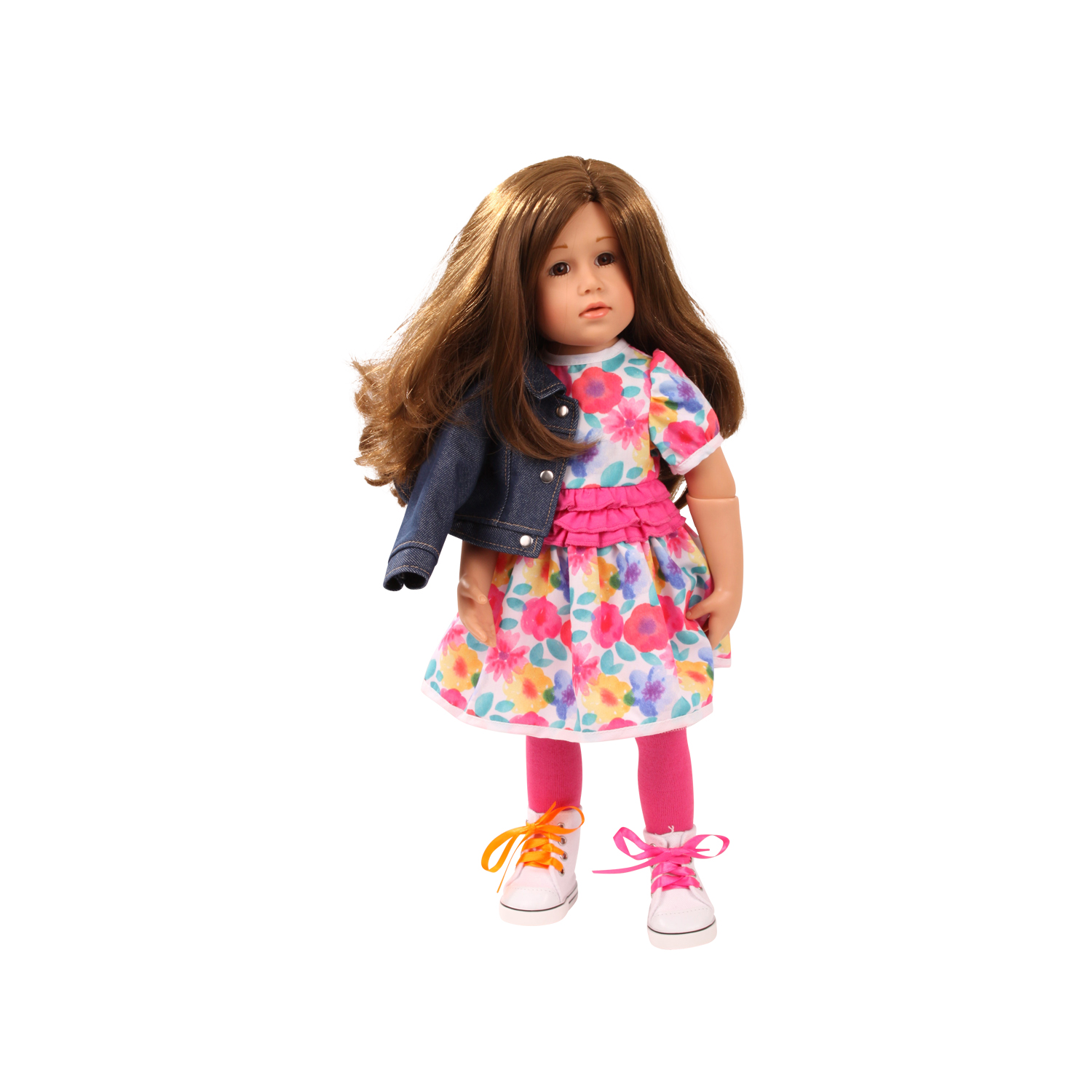 3403336-kombi-blumenfroh-gr-xl-bekleidung-goetz kombi-blumenfroh-gr-xl-goetz-stehpuppe-blumenkleid-jeansjacke-sneaker