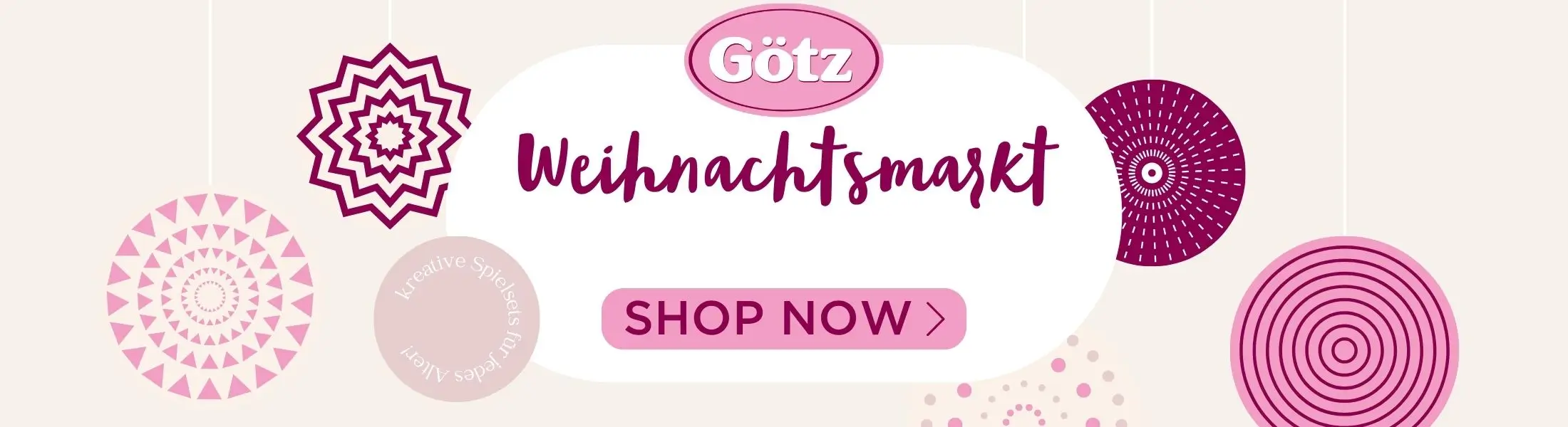 Goetz Weihnachtsmarkt Banner mit gezeichneten runden Kreisen
