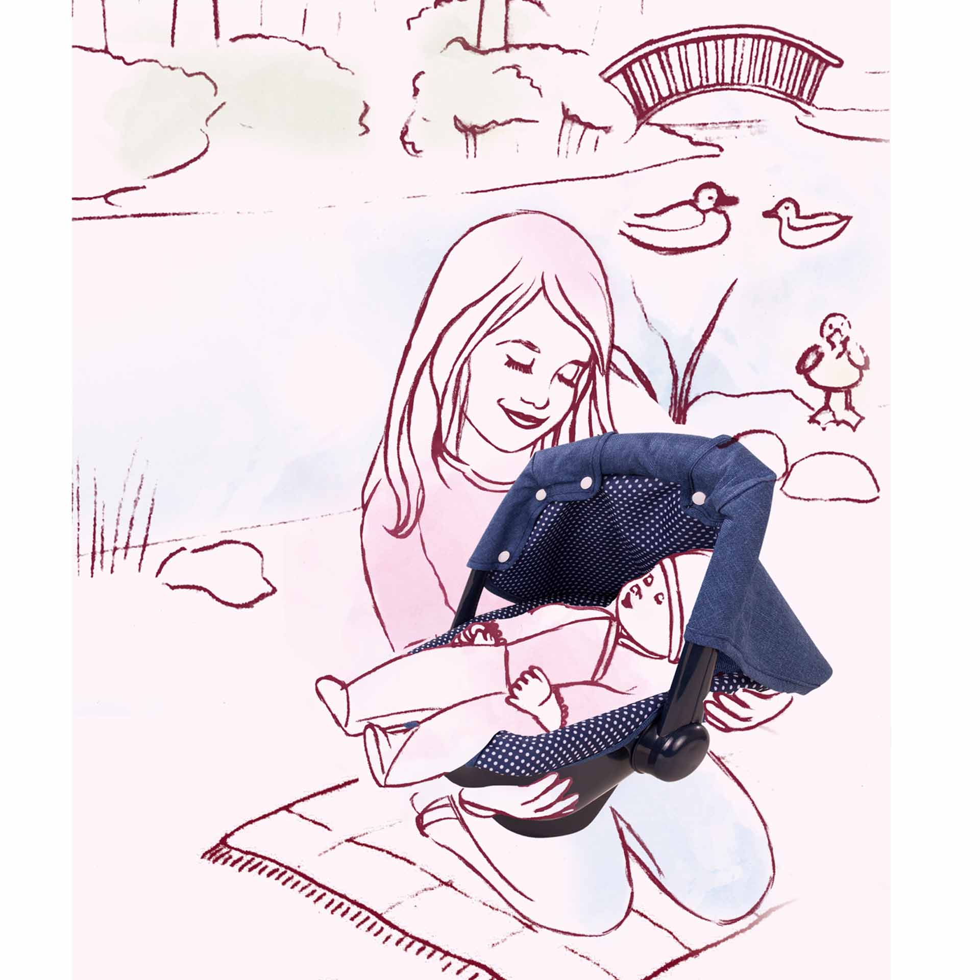 3402941-babytrage-autositz-denim-und-spots-goetz-zeichnung 3402941-babytrage-autositz-denim-und-spots-blau-babyschale-zeichnung-goetz