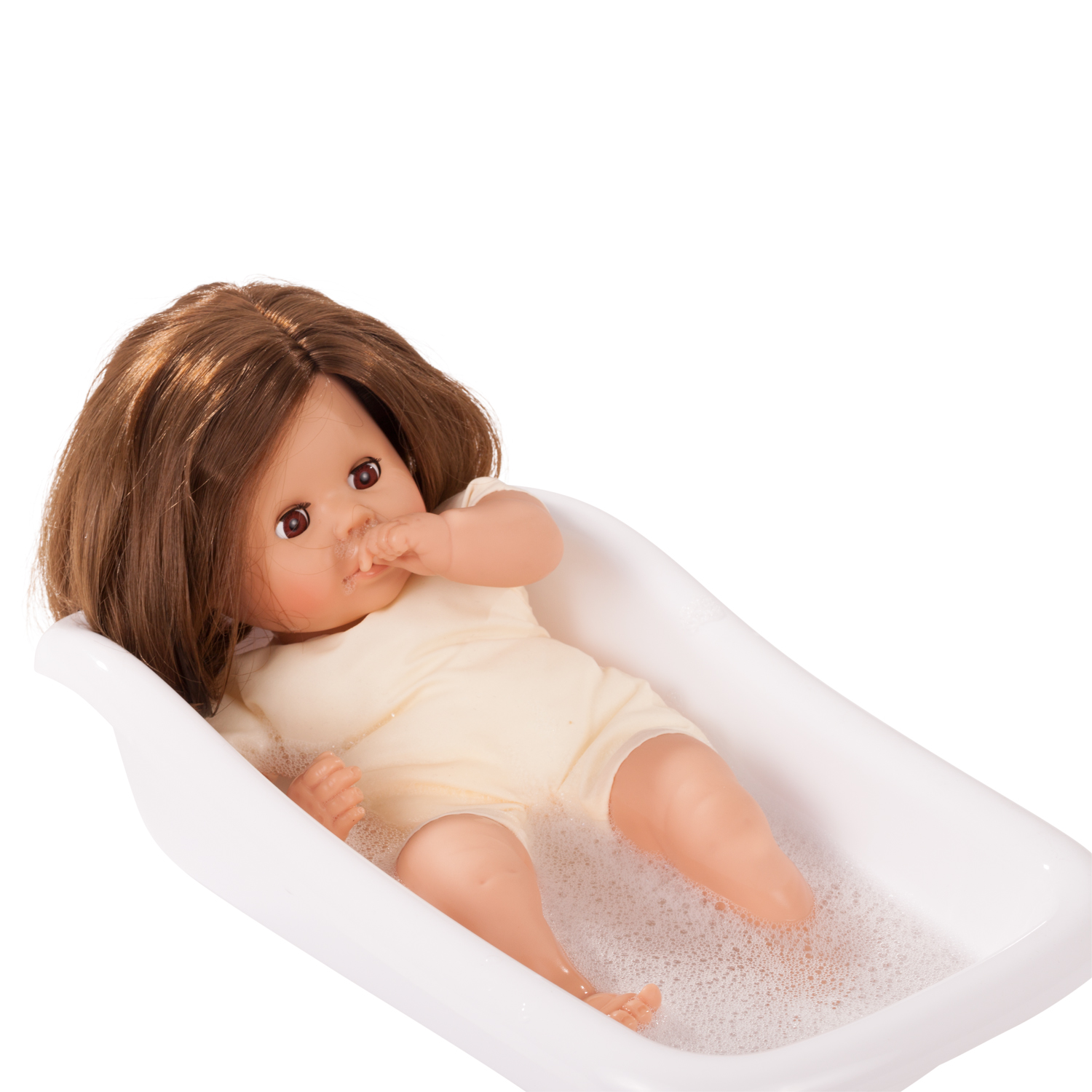 baden-cosy-aquini-badepuppe-goetz baden-cosy-aquini-badepuppe-goetz-braunhaarig-schlafaugen-badewanne