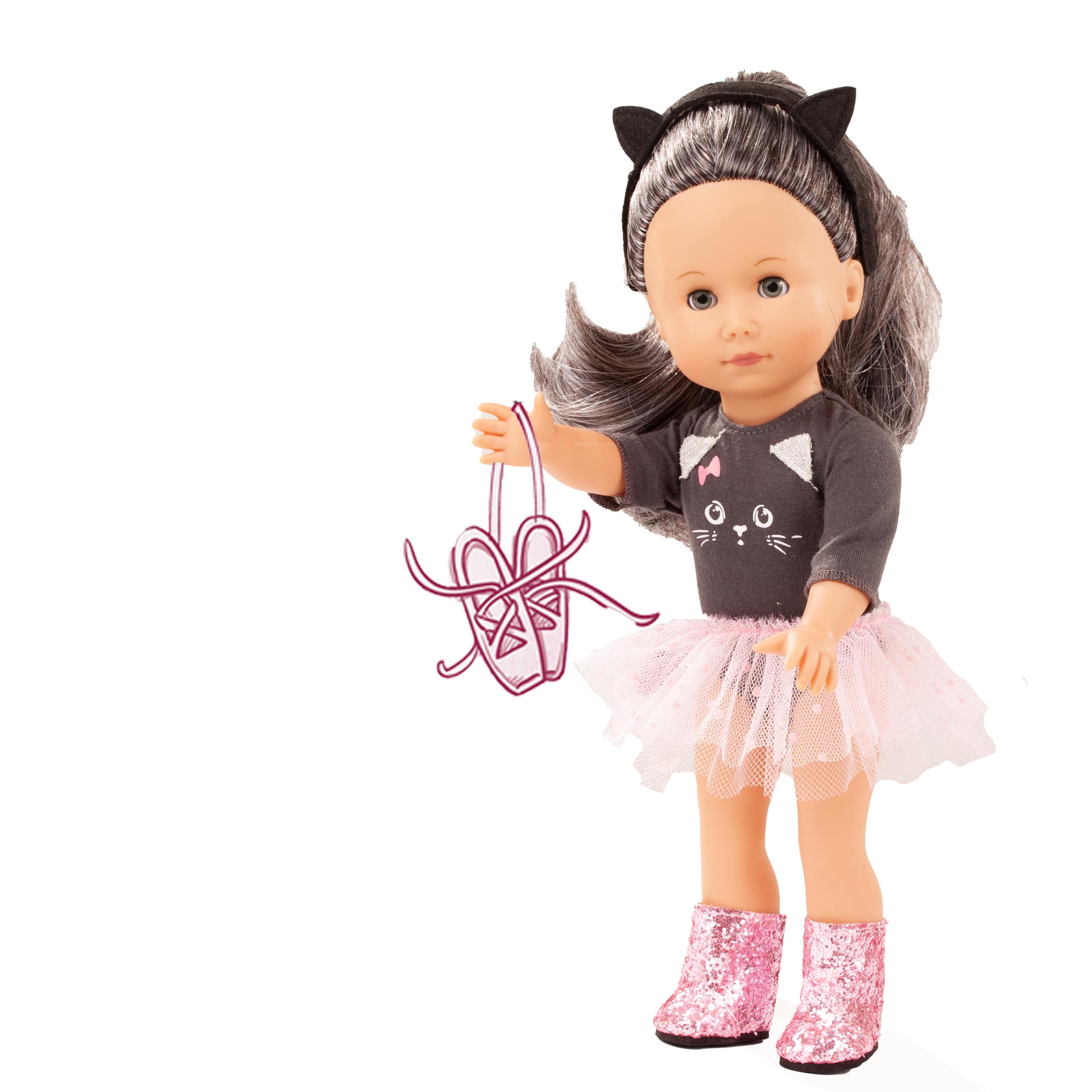 2213039-alice-die-katze-just-like-me-stehpuppe-goetz just-like-me-alice-die-katze-stehpuppe-schlafaugen-goetz-tuellrock-glitzerstiefel-body-haarreif-katzenmotiv