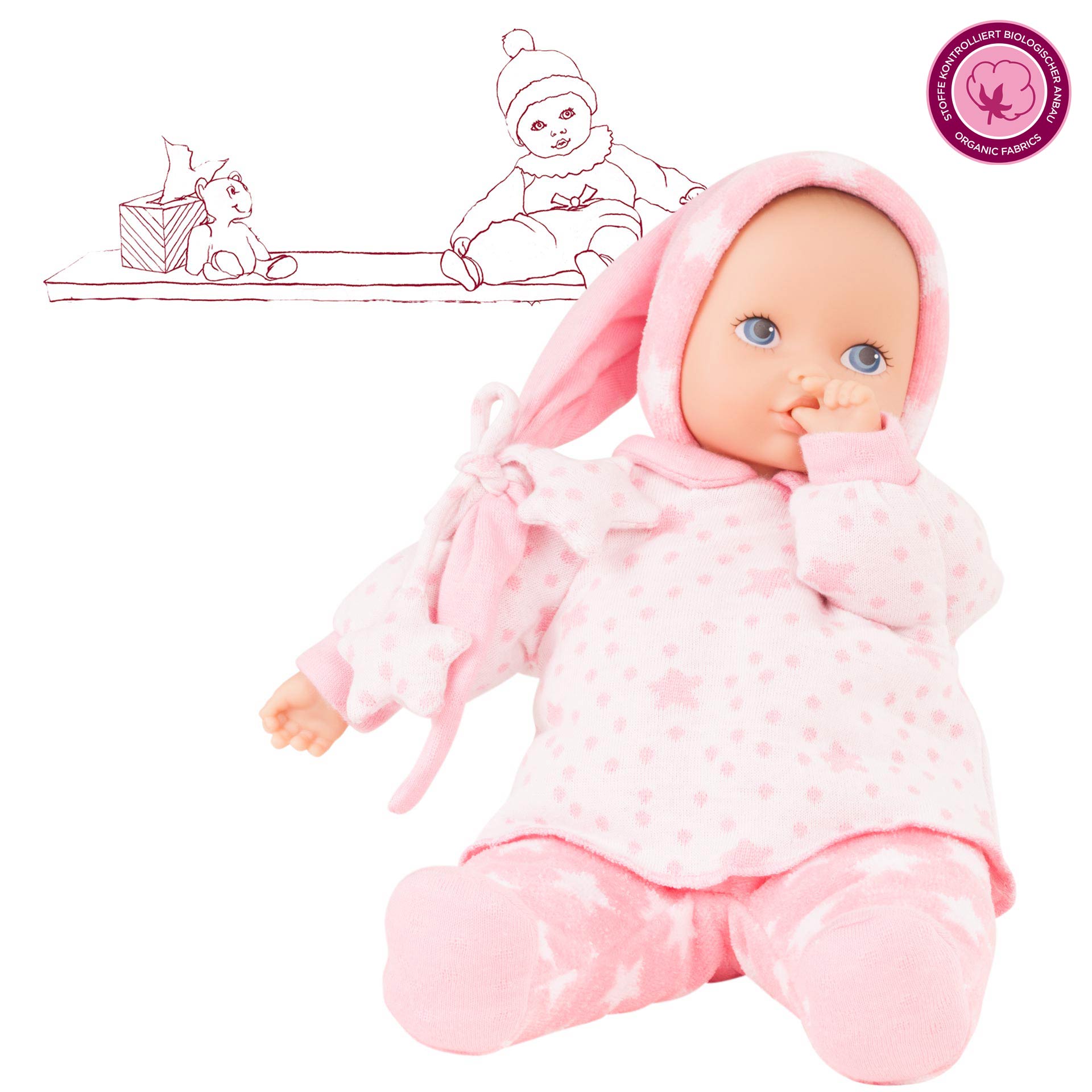 1791122-baby-pure-sternenhimmel-babypuppe-goetz baby-pure-sternenhimmel-babypuppe-goetz-erstlingspuppe-zipfelmuetze