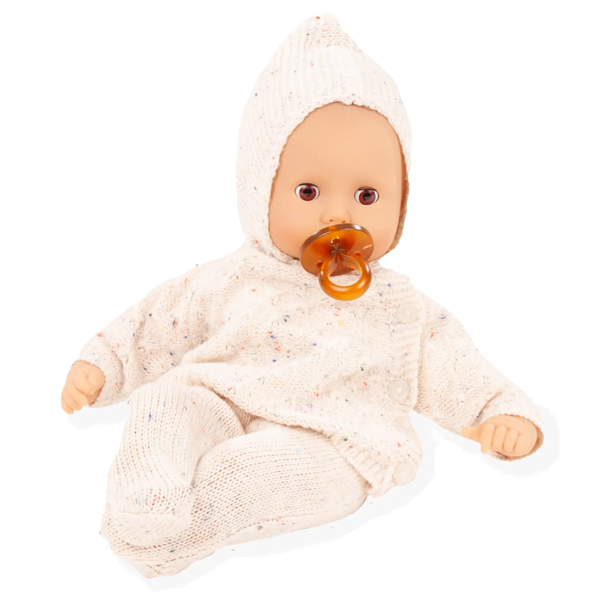 baby-muffin-alles-strick-babypuppe-goetz-ohne-haare-schnuller-strickanzug-schlafaugen-braune-augen