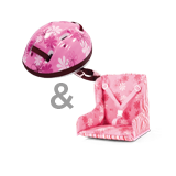 3403191 3401777 Autositz und Fahrradhelm von Goetz Puppenfahrradhelm und Autositz fuer Babypuppen und Stehpuppen in rosa
