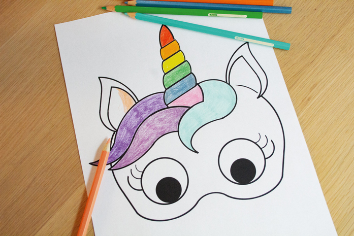 Einhornmaske zum Ausmalen