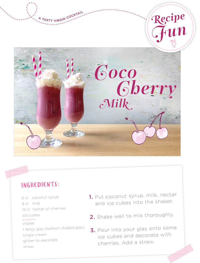 Coco Cherry Milk Goetz Recipe for Coco Cherry Milk with ingredients and preparation steps