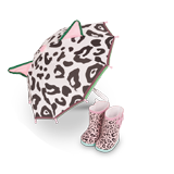 Puppengummistiefel und Puppenregenschirm im Leolook