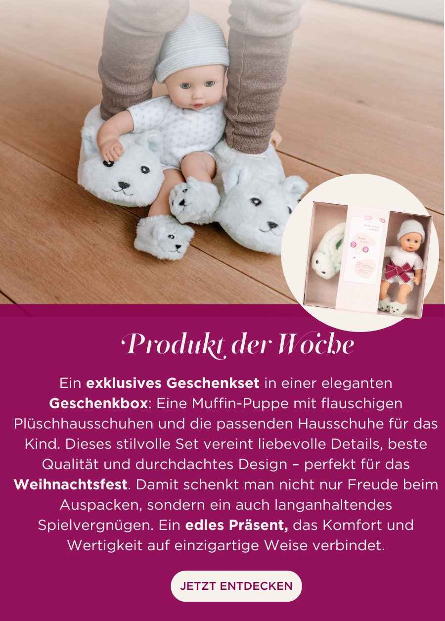 Geschenkbox Muffin Look a like Babypuppe Gr. 30-33 cm mit Pluesch von Goetz