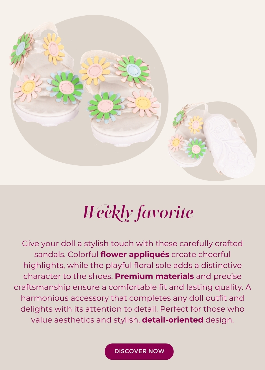 Sandalen mit Blumenapplikation Gr. 45-50 cm und 42 cm von Goetz