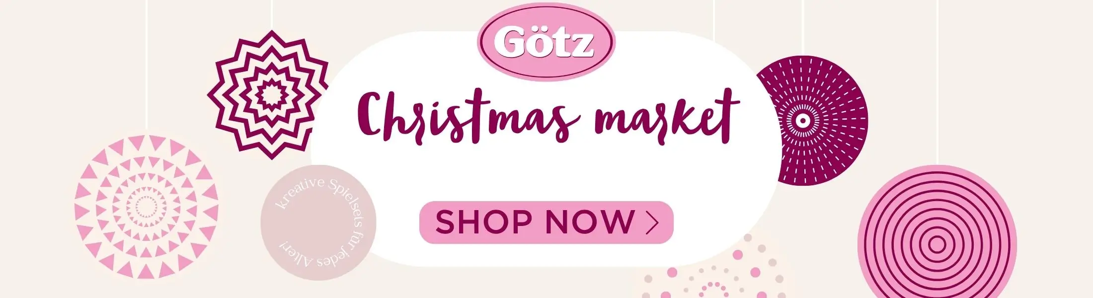 Goetz Christmas market banner with drawn round circles