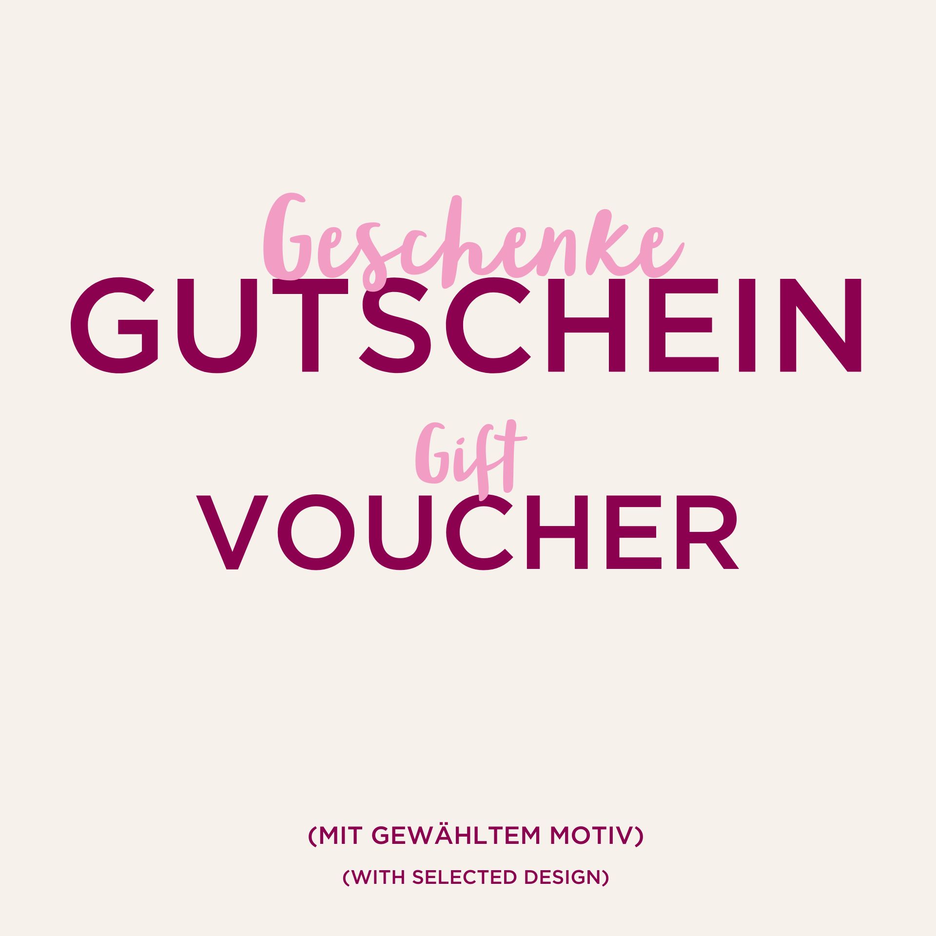 Bild mit Schriftzug Geschenkegutschein gift voucher