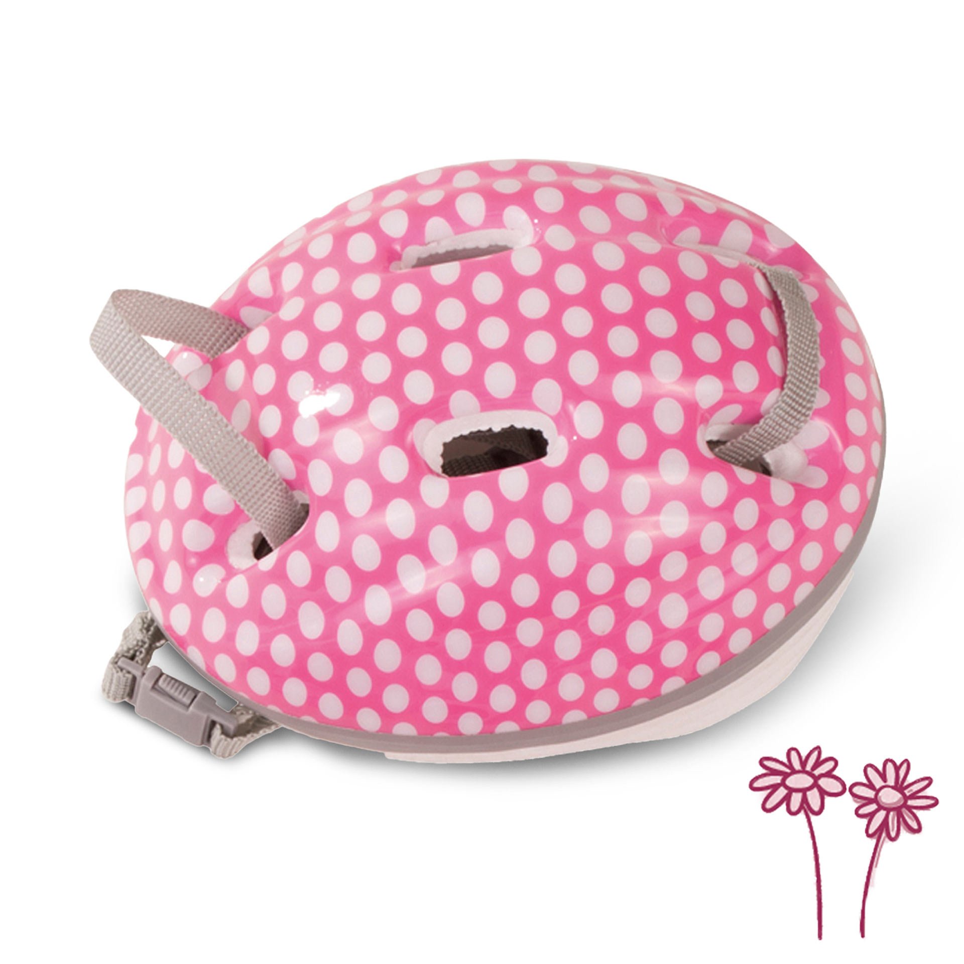 3402331-fahrrad-reithelm-immer-dabei-accessoires-goetz fahrrad-reithelm-immer-dabei-rosa-weiß-getupft-accessoires-goetz