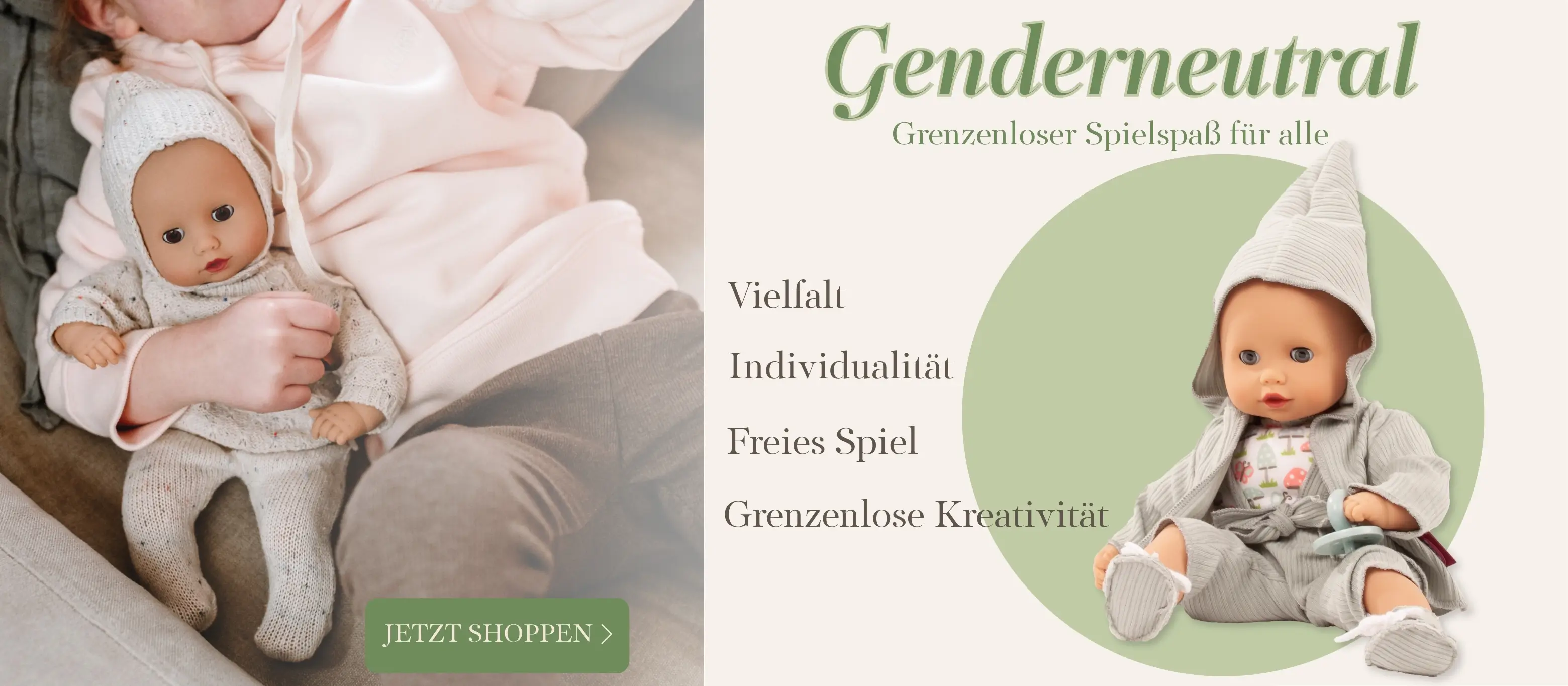 Genderneutrale Bekleidung und Puppen von Goetz