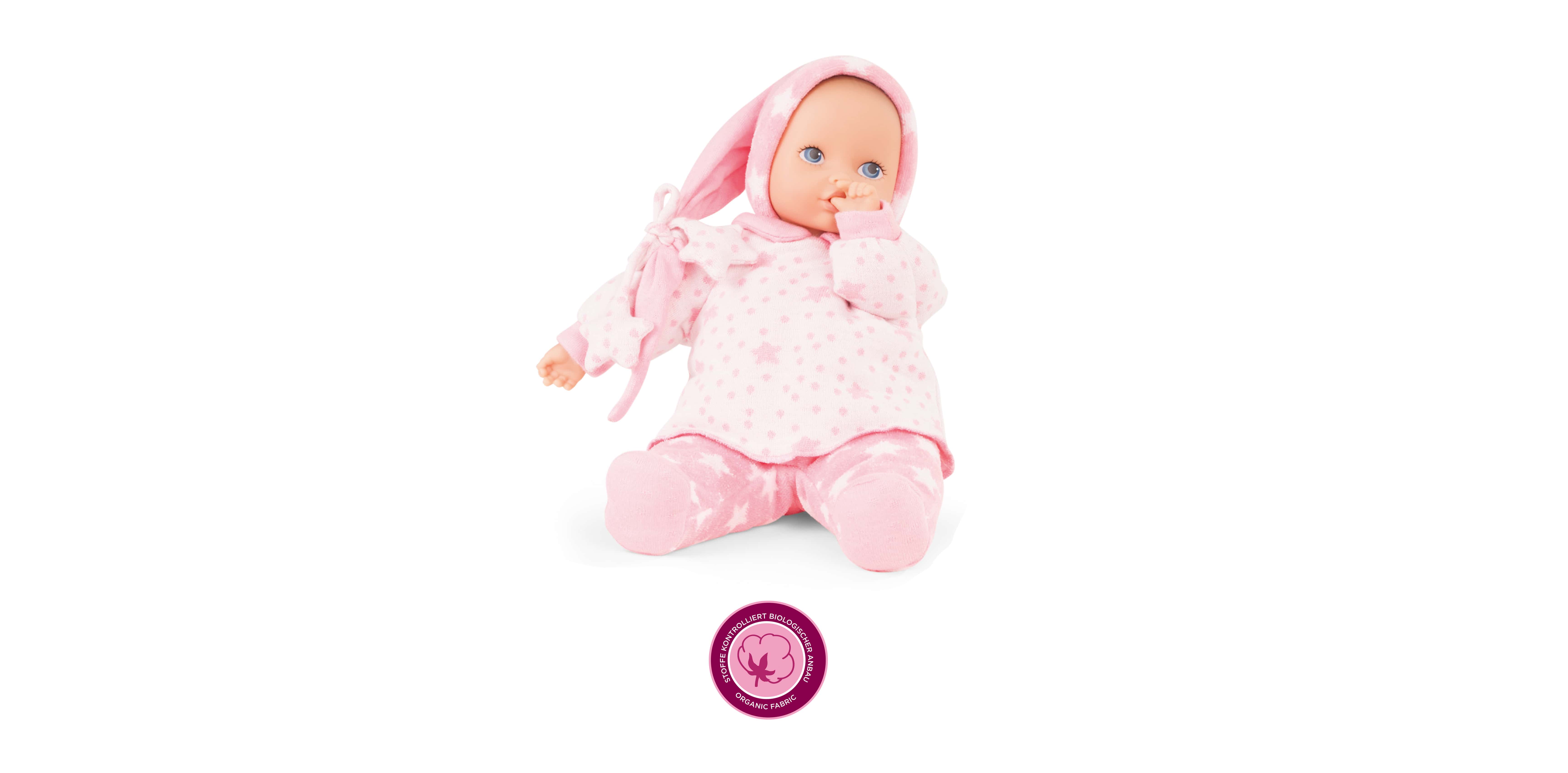 1791122 Baby Pure Sternenhimmel Goetz Weiche Erstlingspuppe mit Gesicht und Hände sind aus Vinyl im rosanen Sternenlook