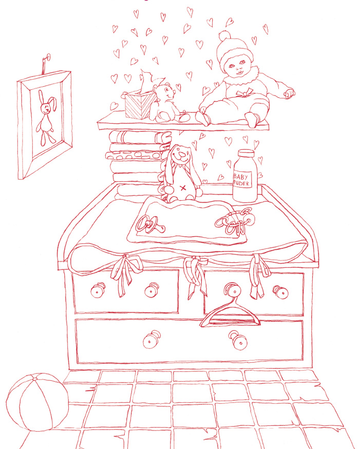 Ausmalbild Wickelkommode
