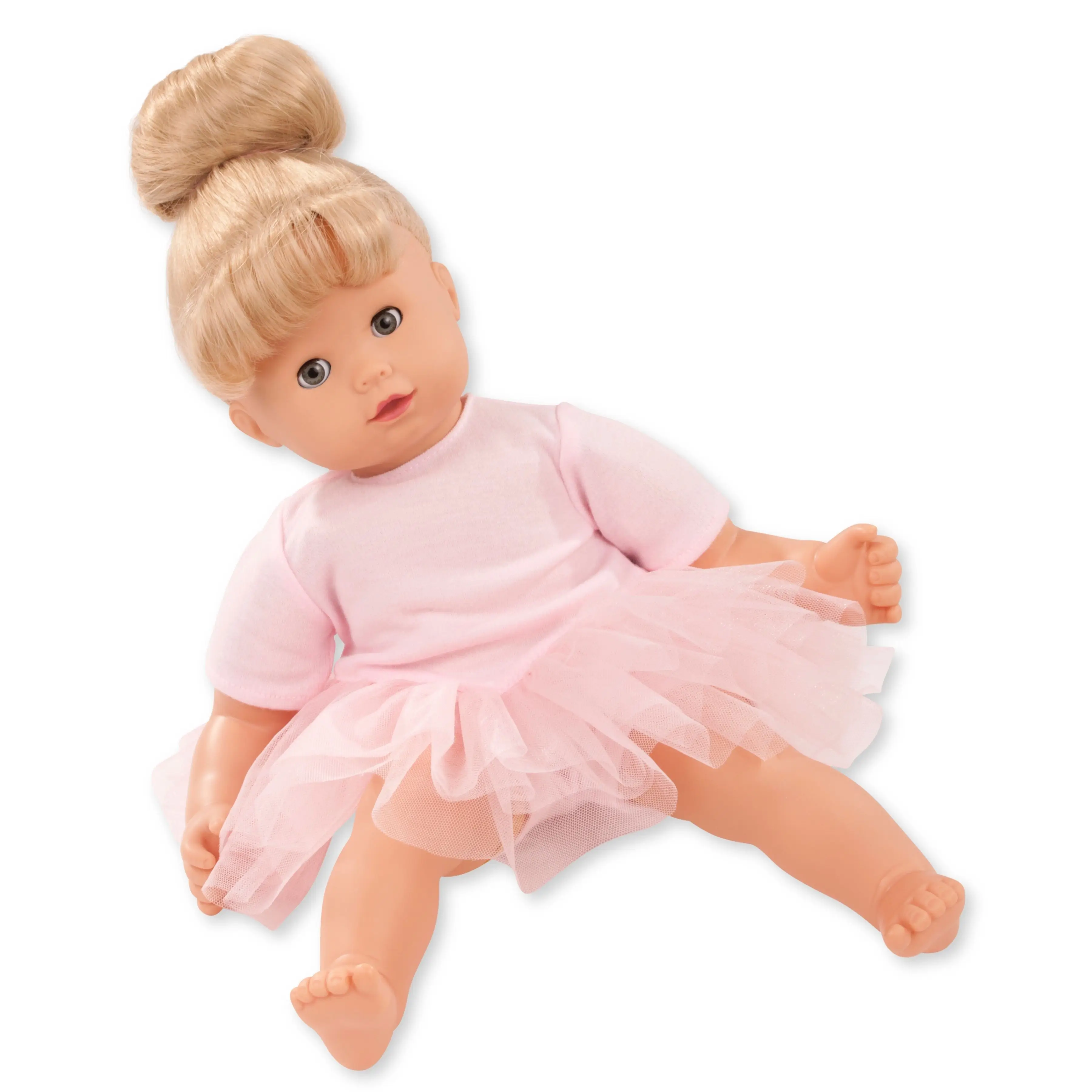 Rosafarbener Ballentanzug fuer Babypuppen Gr. 42-46 cm mit Tuetue aus Tuell von Goetz
