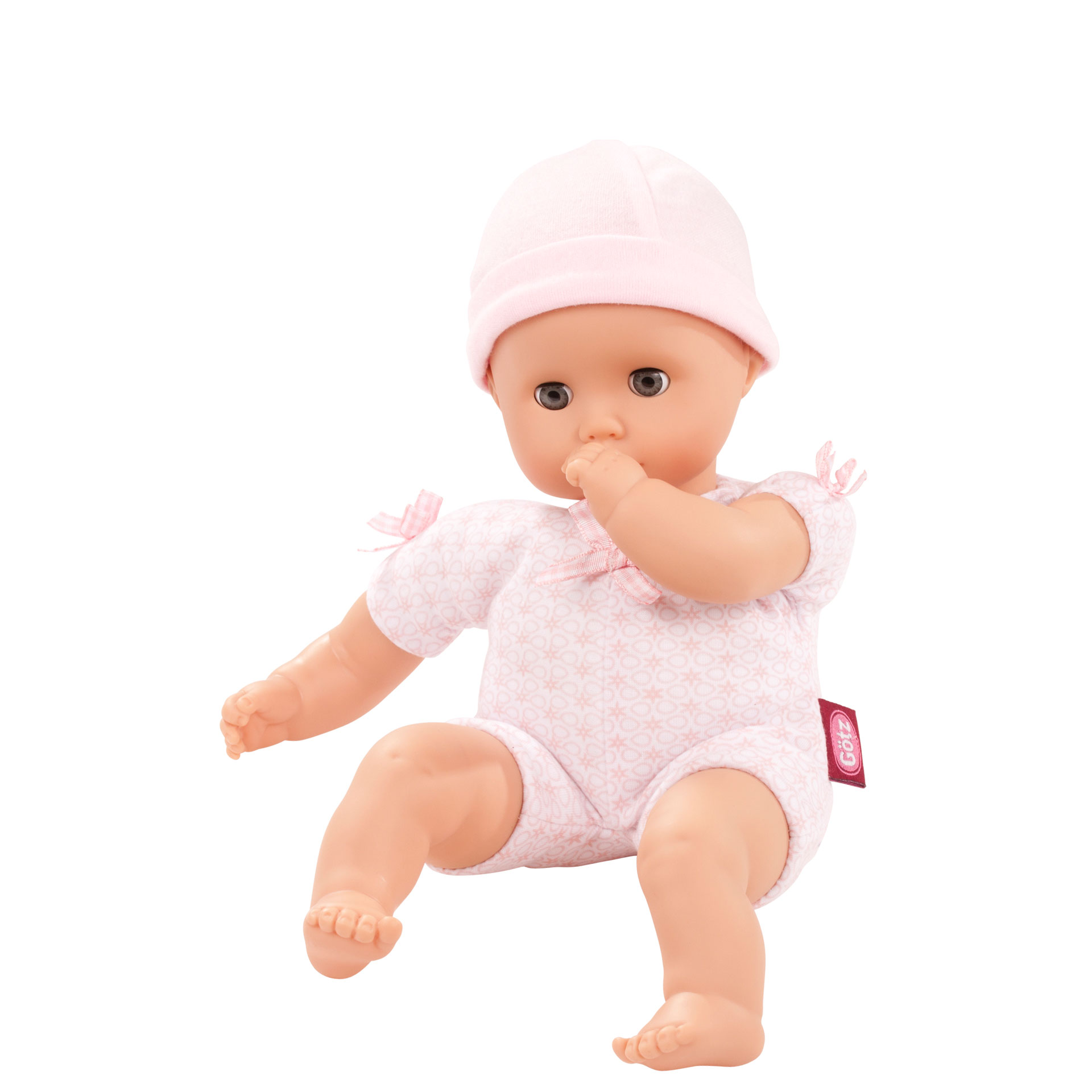 1320590-muffin-to-dress-maedchen-babypuppe-goetz muffin-to-dress-maedchen-babypuppe-goetz-muetze-rosa-schlafaugen-weichkoerper