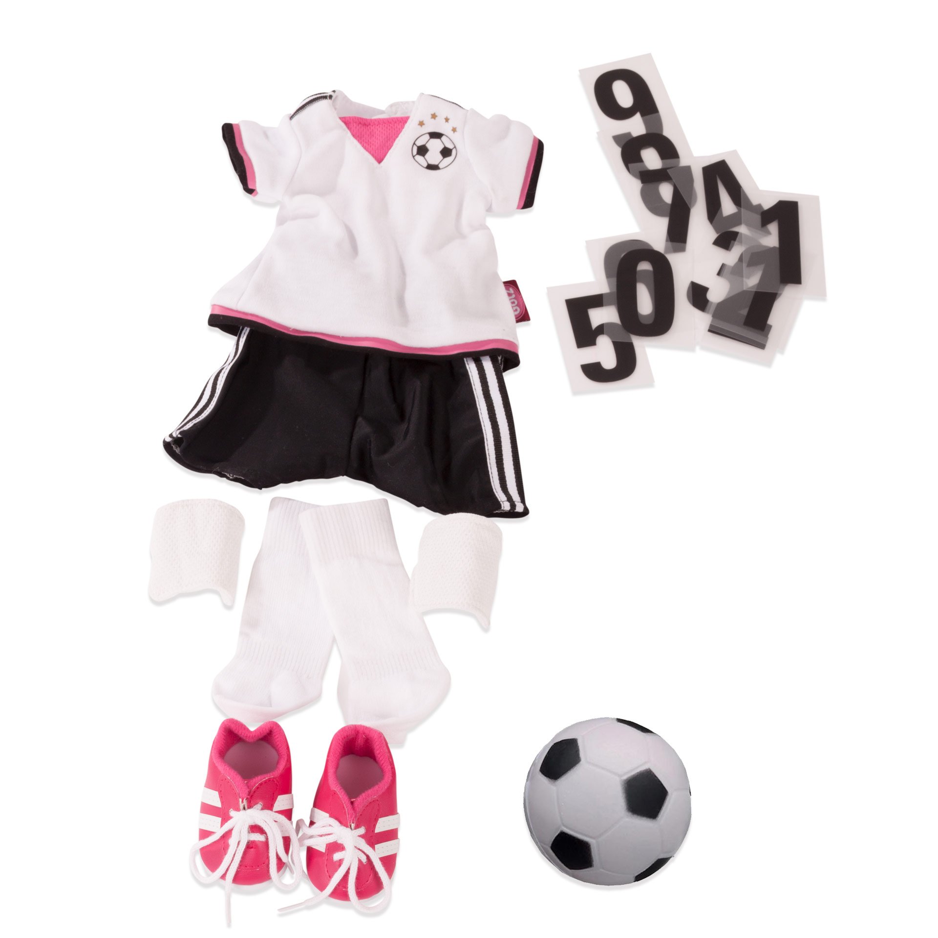 3403054-set-soccer-girl-bekleidung-goetz set-soccer-girl-bekleidung-shirt-shorts-fußballschuhe-schienbeinschoner-struempfe-fußball-goetz