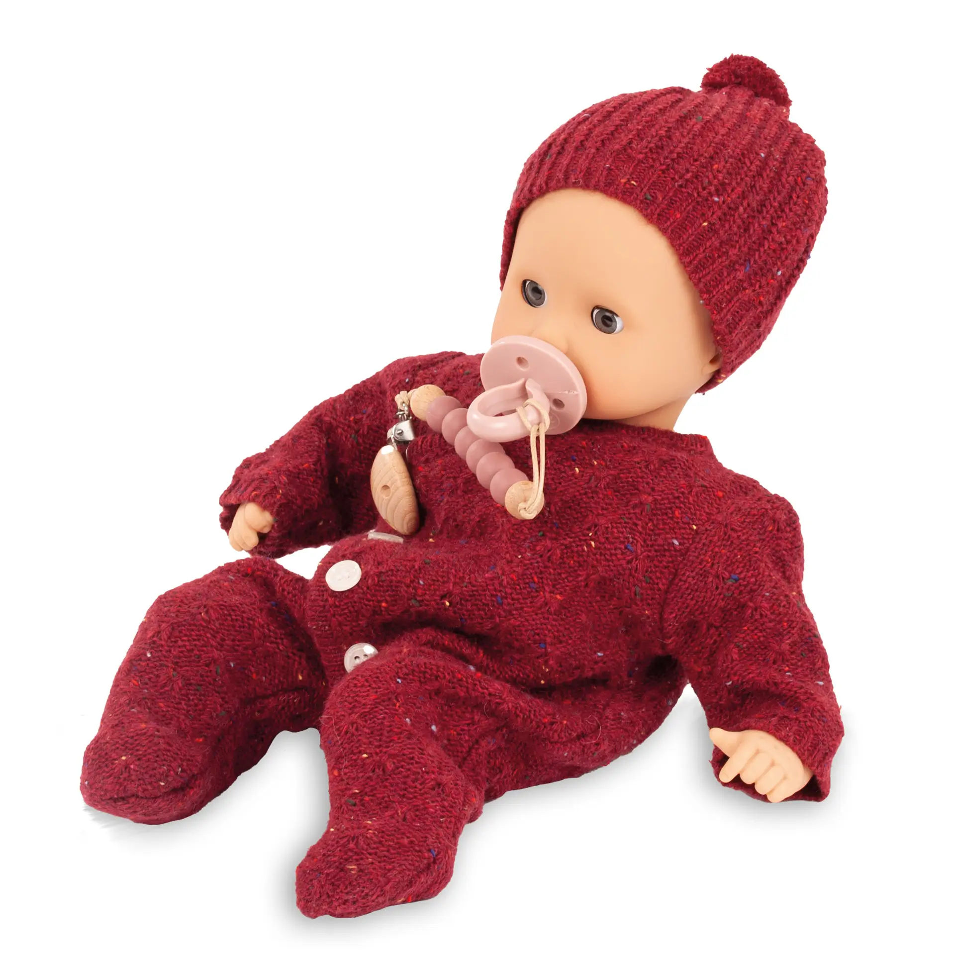 2520567-muffin-jubilee-babypuppe-goetz muffin-jubilee-babypuppe-goetz-strickanzug-schnuller-muetze-schnullerkette-overall-strick-jubilaeumsedition