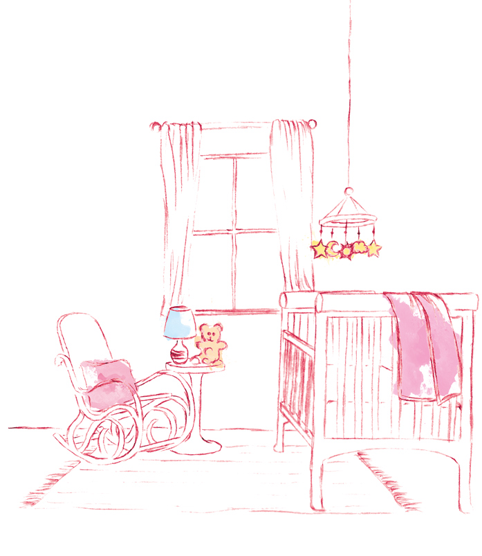 Kinderzimmer-Schaukelstuhl-Bett