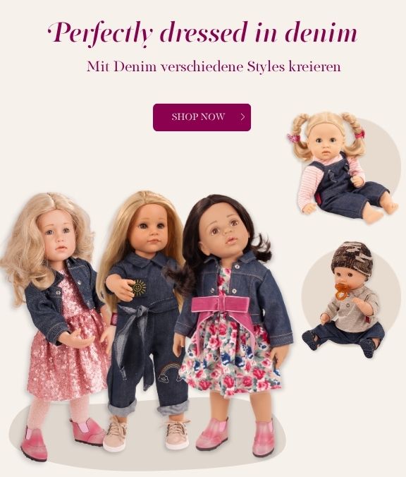 Bekleidung fuer Stehpuppen und Babypuppen mit Denim von Goetz