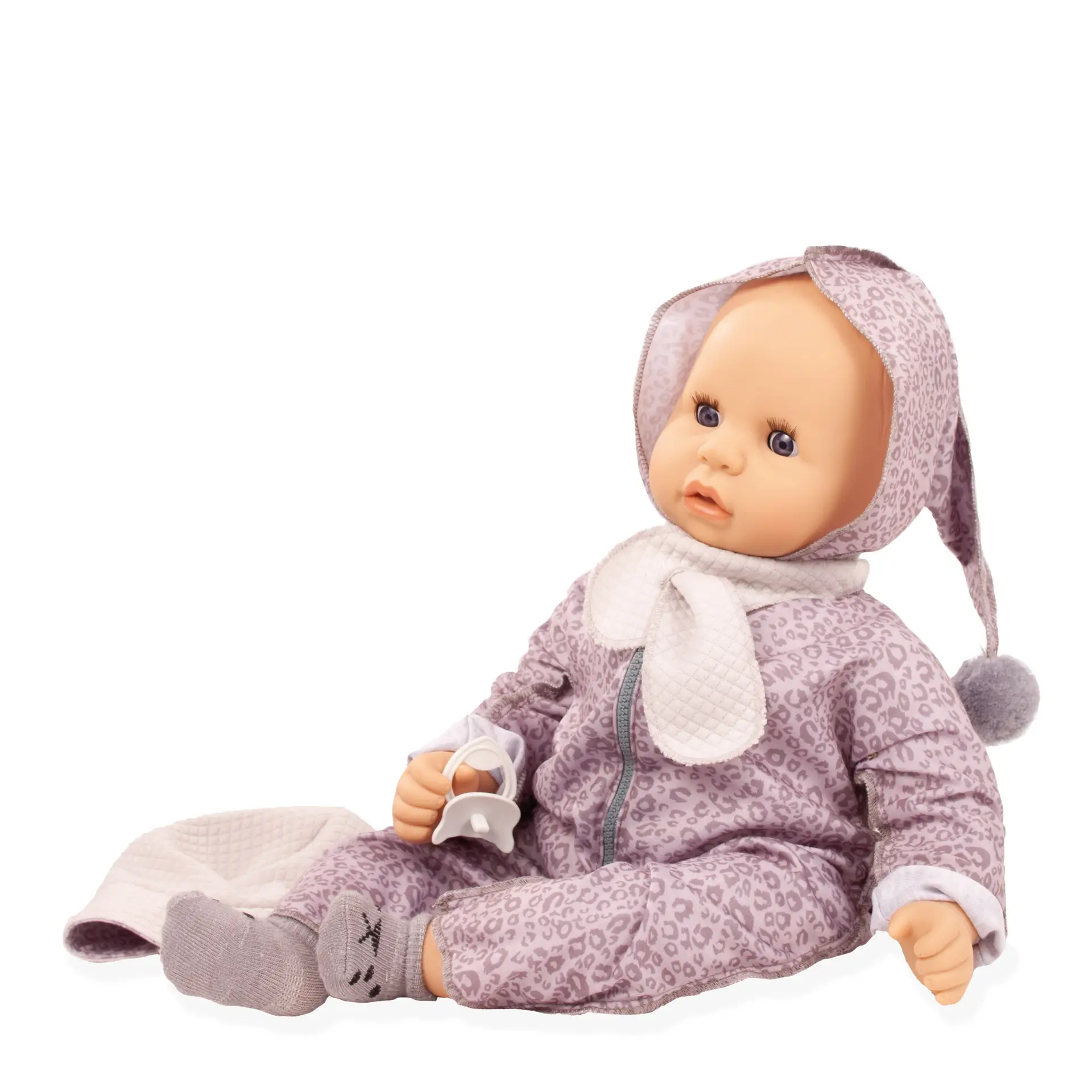 2561056-cookie-graue-katze-babypuppe-goetz cookie-graue-katze-babypuppe-goetz-anzug-getigert-kuschelkatze-schal-schnuller-struempfe-schlafaugen-blaue-augen-ohne-haare