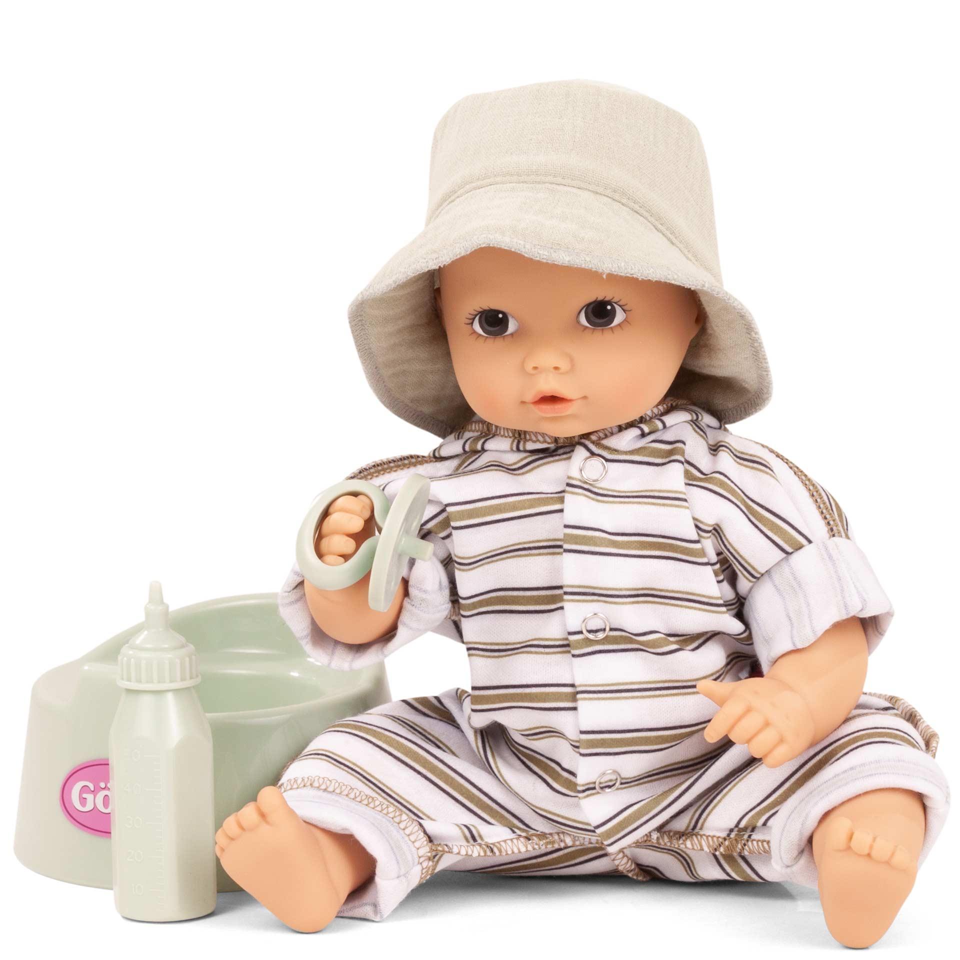 2453054-sleepy-aquini-urban-stripes-babypuppe-goetz sleepy-aquini-urban-stripes-babypuppe-goetz-topf-trinkflasche-schnuller-hut-anzug-strampler-gestreift-badepuppe