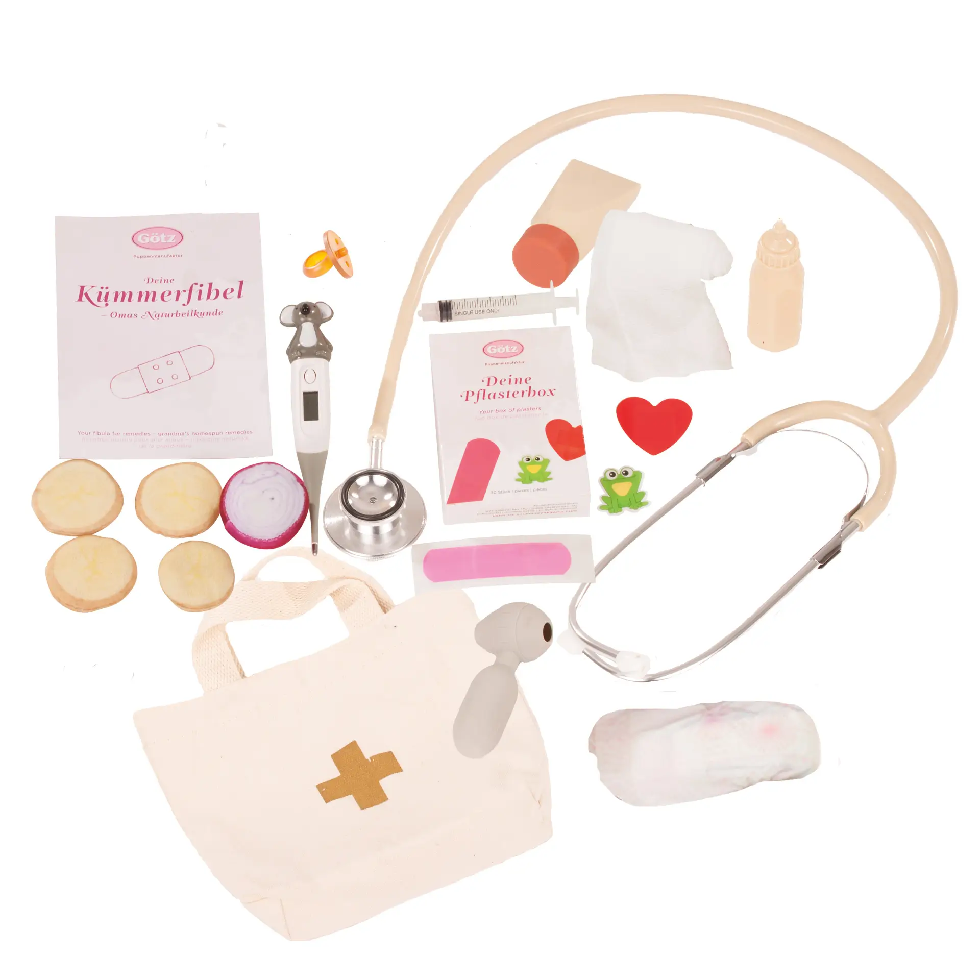 cosy-aquini-be-a-doctor-badebaby-goetz-badepuppe-tasche-zubehoer-stethoskop-heftpflaster-schnuller-binde-wickel-kuemmerfibel-trinkflasche