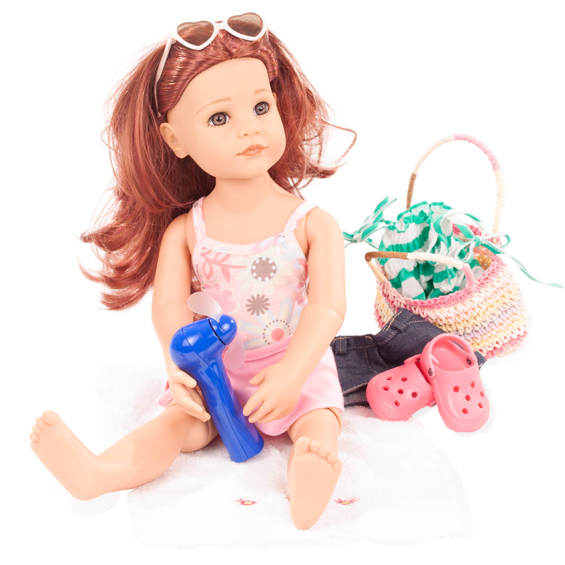 3401754-set-sommerspass-bekleidung-goetz set-sommerspass-bekleidung-goetz-tunika-dollocs-basttasche-ventilator-badetuch-pareo-jeans-sonnenbrille-badeanzug