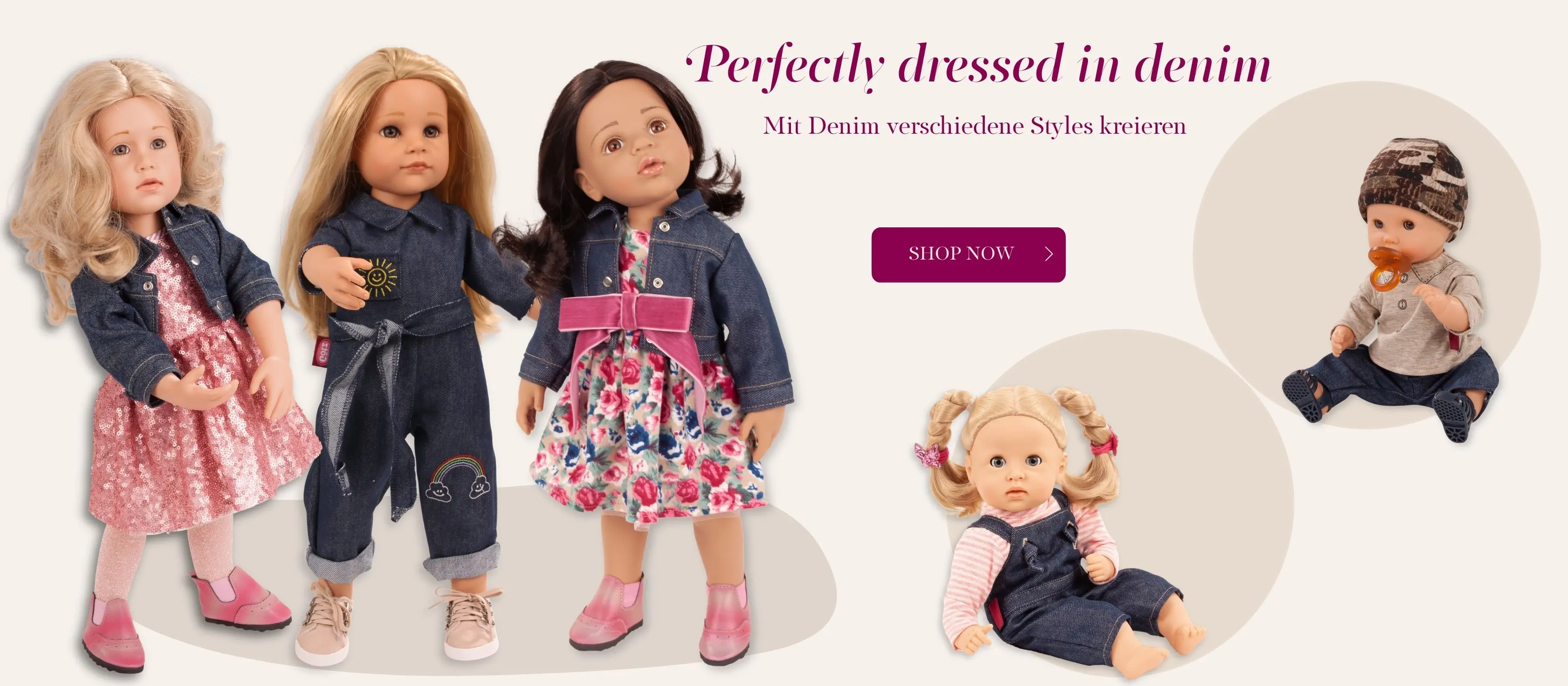 Bekleidung fuer Stehpuppen und Babypuppen mit Denim von Goetz