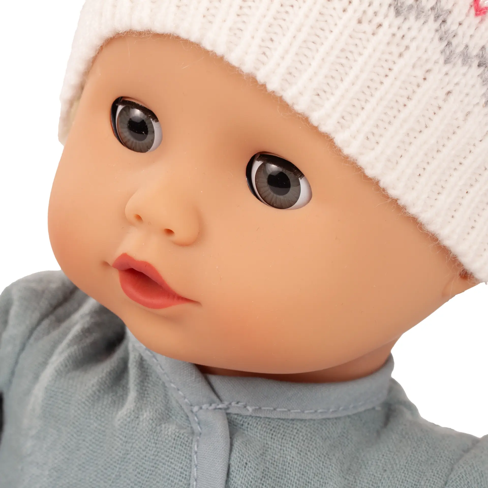 Portrait von Babypuppe Gr. 33 cm mit blauen Schlafaugen, ohne Haare von Goetz