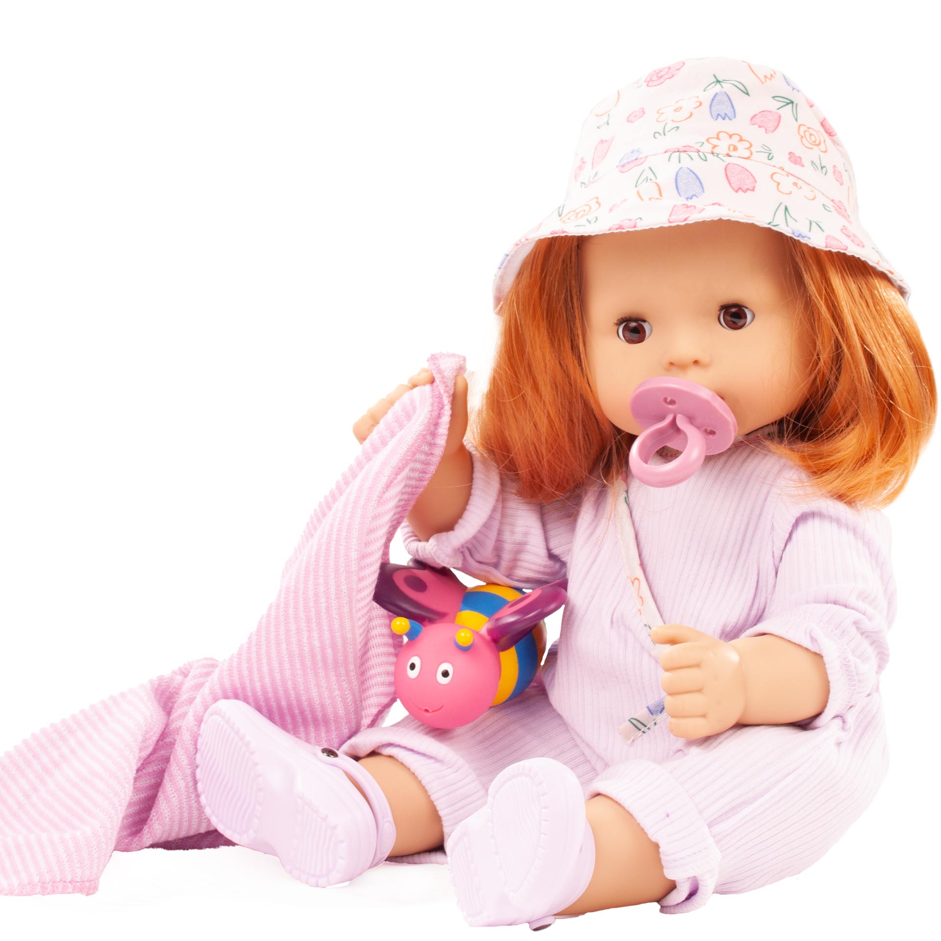 2318250-maxy-aquini-popsicle-badepuppe-goetz maxy-aquini-bliblablume-babypuppe-schlafaugen-rothaarig-goetz-rothaarig-schlafaugen-brauaeugig-badetuch-anzug-hut-wasserspieltier-dollocs-schuhe