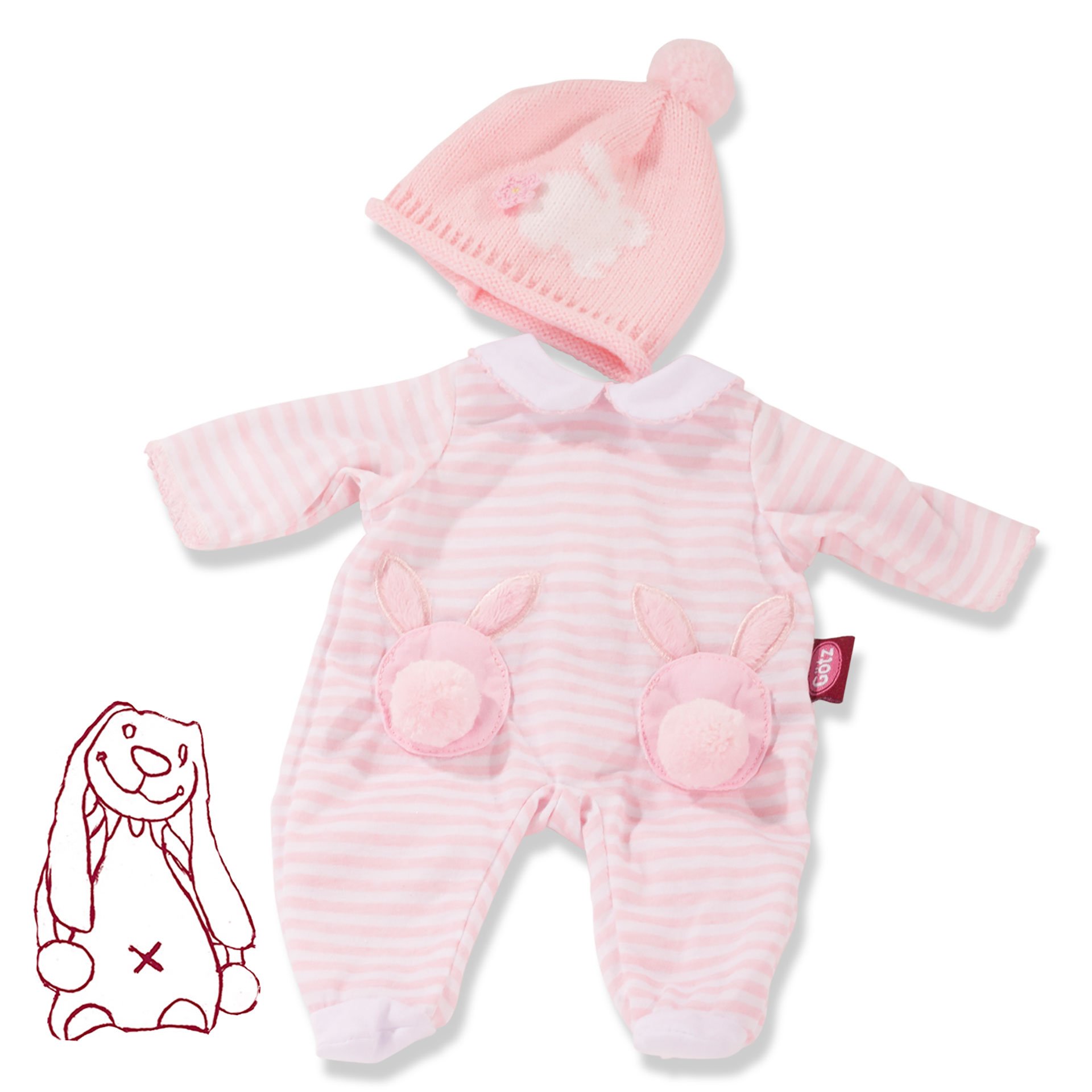 3403250-babykombi-haeschen-bekleidung-goetz babykombi-haeschen-strampler-bommelmuetze-rosa-bekleidung-goetz