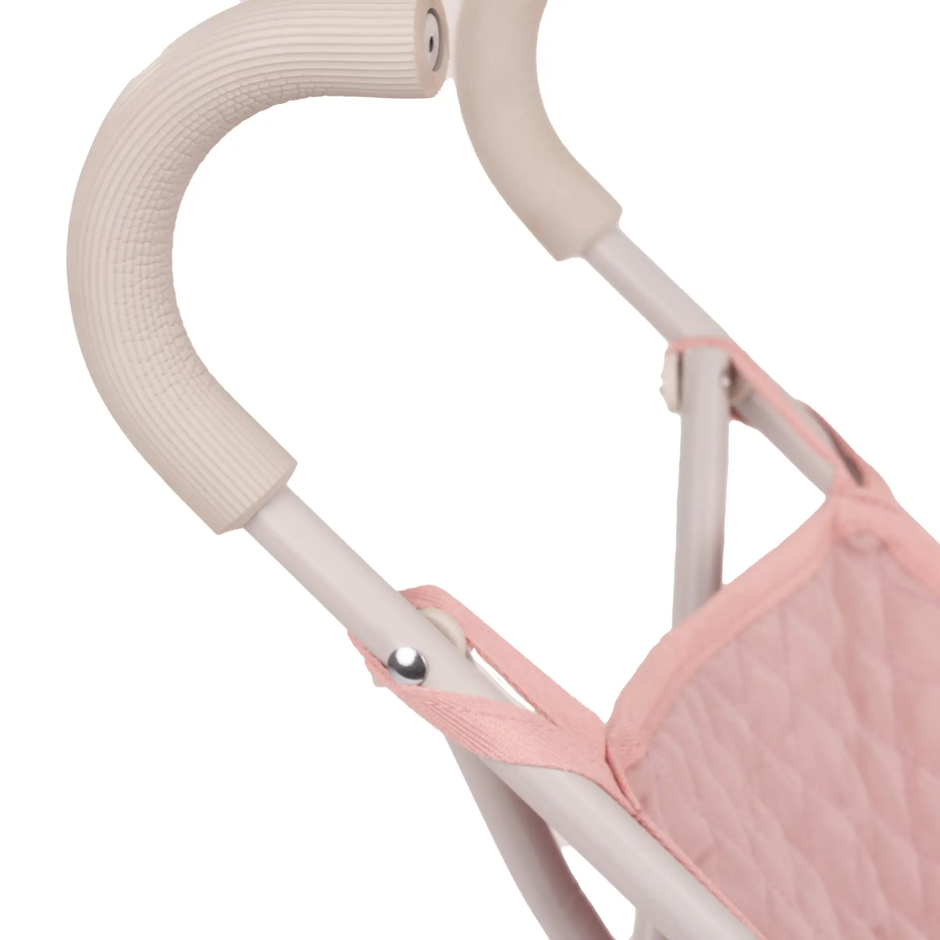 Minibuggy Soft Mood mit Softgriffen. In hellem rosa-beige Ton mit abgesteppten Stoff von Goetz