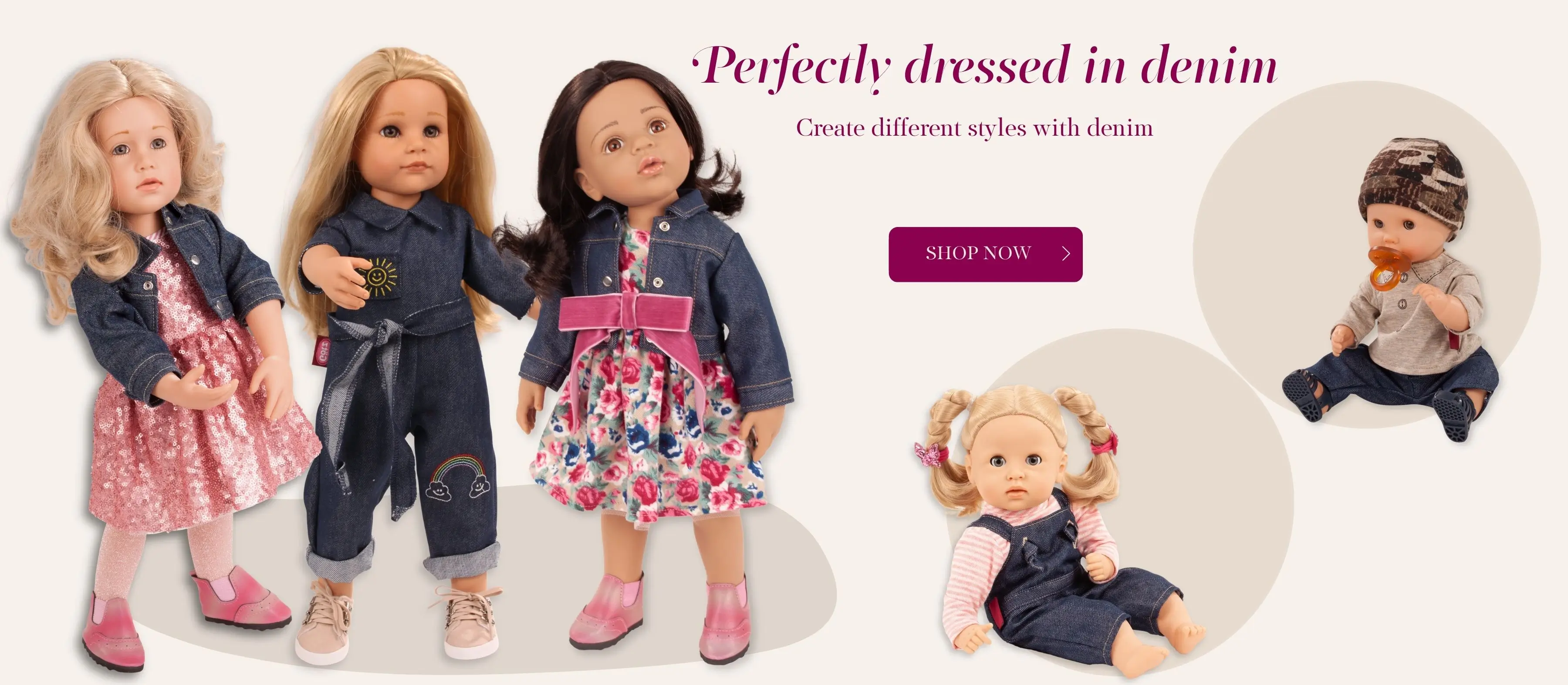 Bekleidung fuer Stehpuppen und Babypuppen mit Denim von Goetz