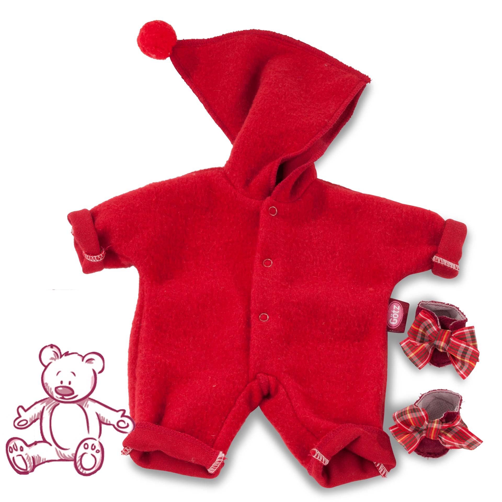 3403361-babyanzug-zipfelmuetze-goetz babyanzug-zipfelmuetzenanzug-onesie-einteiler-fleece-rot-karierte-stoffschuhe-goetz