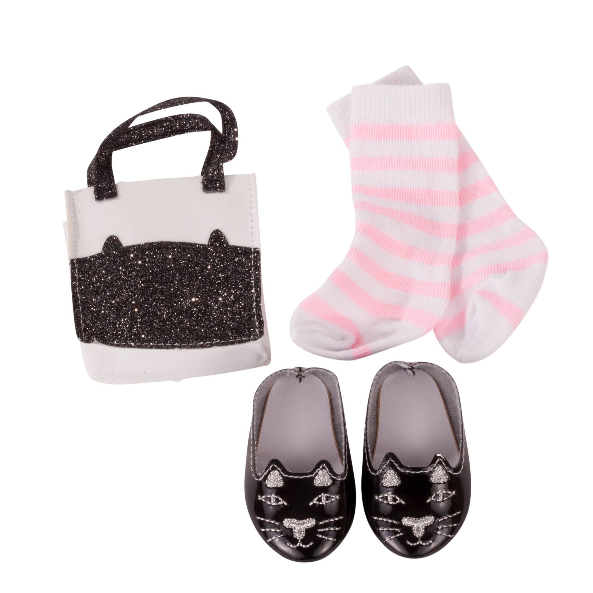 3403053-set-catbox-schuhwerk-goetz set-catbox-schuhwerk-goetz-struempfe-ballerinas-tasche-glitzer