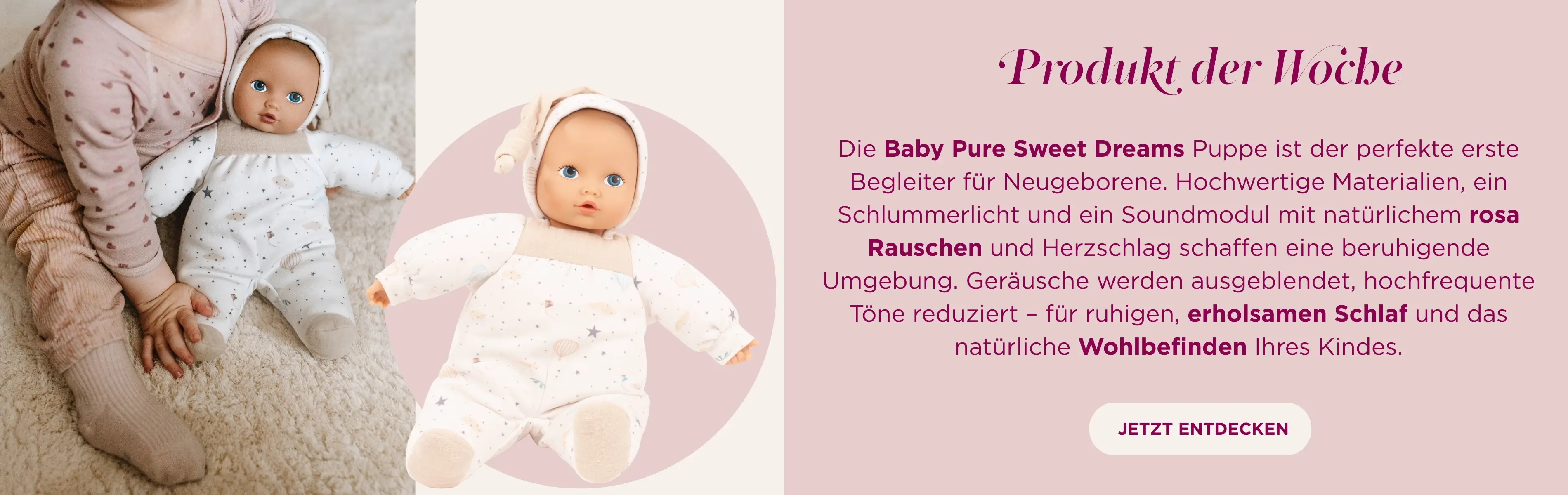 Babypuppe und Erstlingspuppe in kba-Qualitaet weich und leicht mit Sound von Goetz