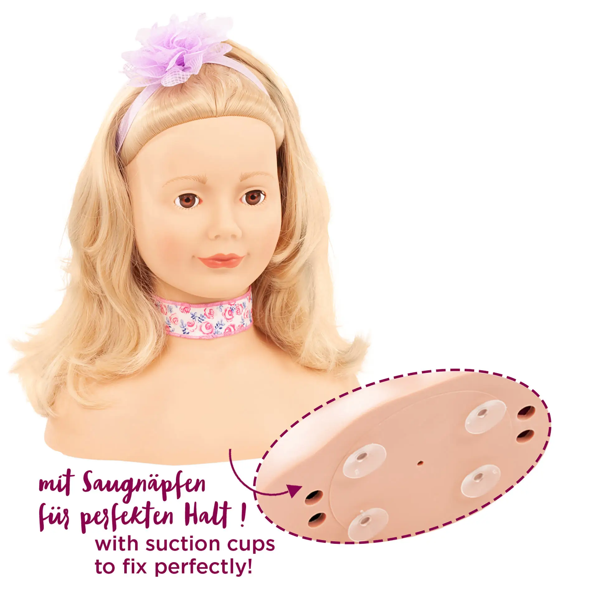 2492058-haarwerk-signature-edition-frisierkopf-goetz haarwerk-signature-edition-frisierkopf-goetz-blond-braune-augen-halsband-haarklammer