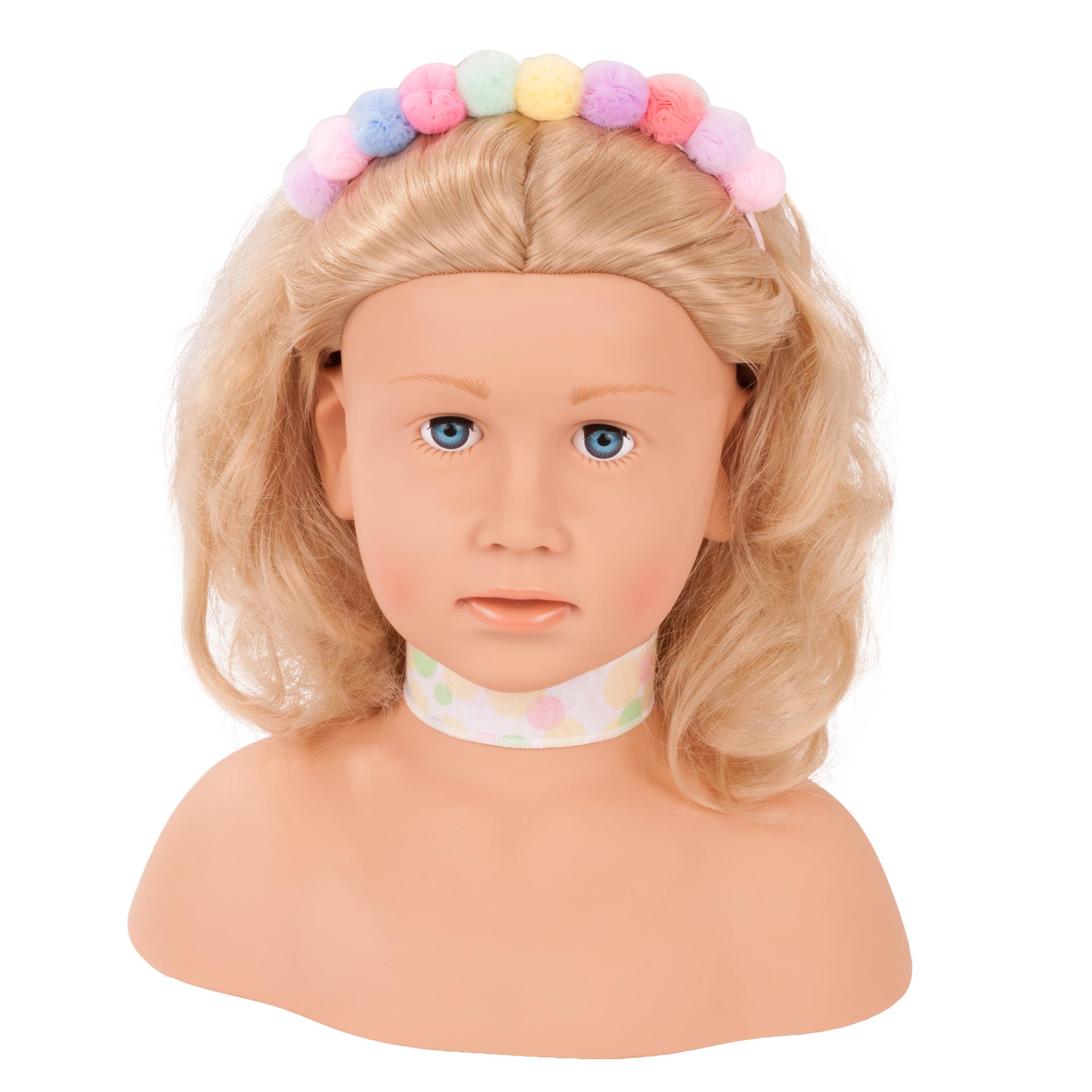 1992156-haarwerk-lollipop-frisierkopf-goetz haarwerk-lollipop-frisierkopf-goetz-blond-halsband-blauaeugig-haarreif-gelockt