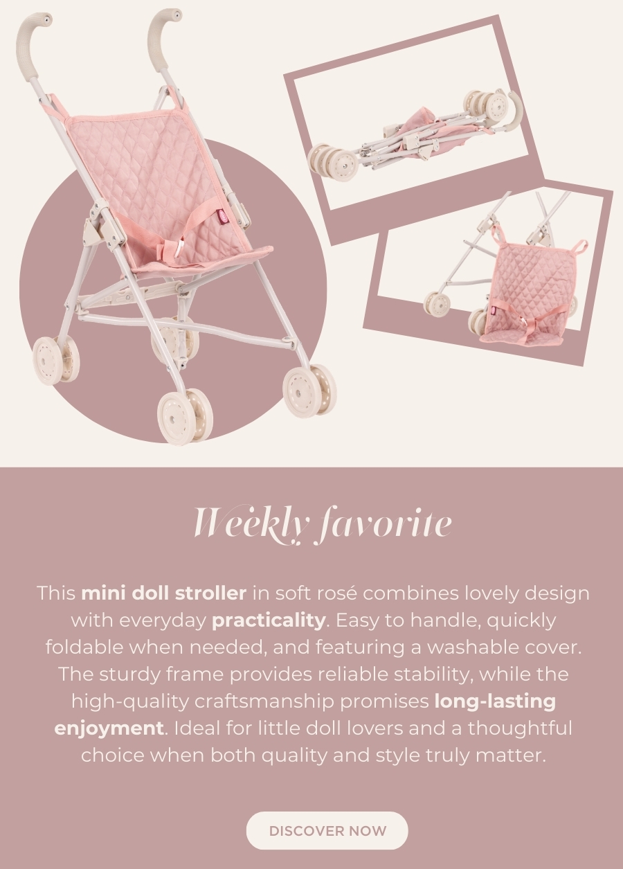 Minibuggy in zartem Rosa für alle Goetzpuppen von Goetz