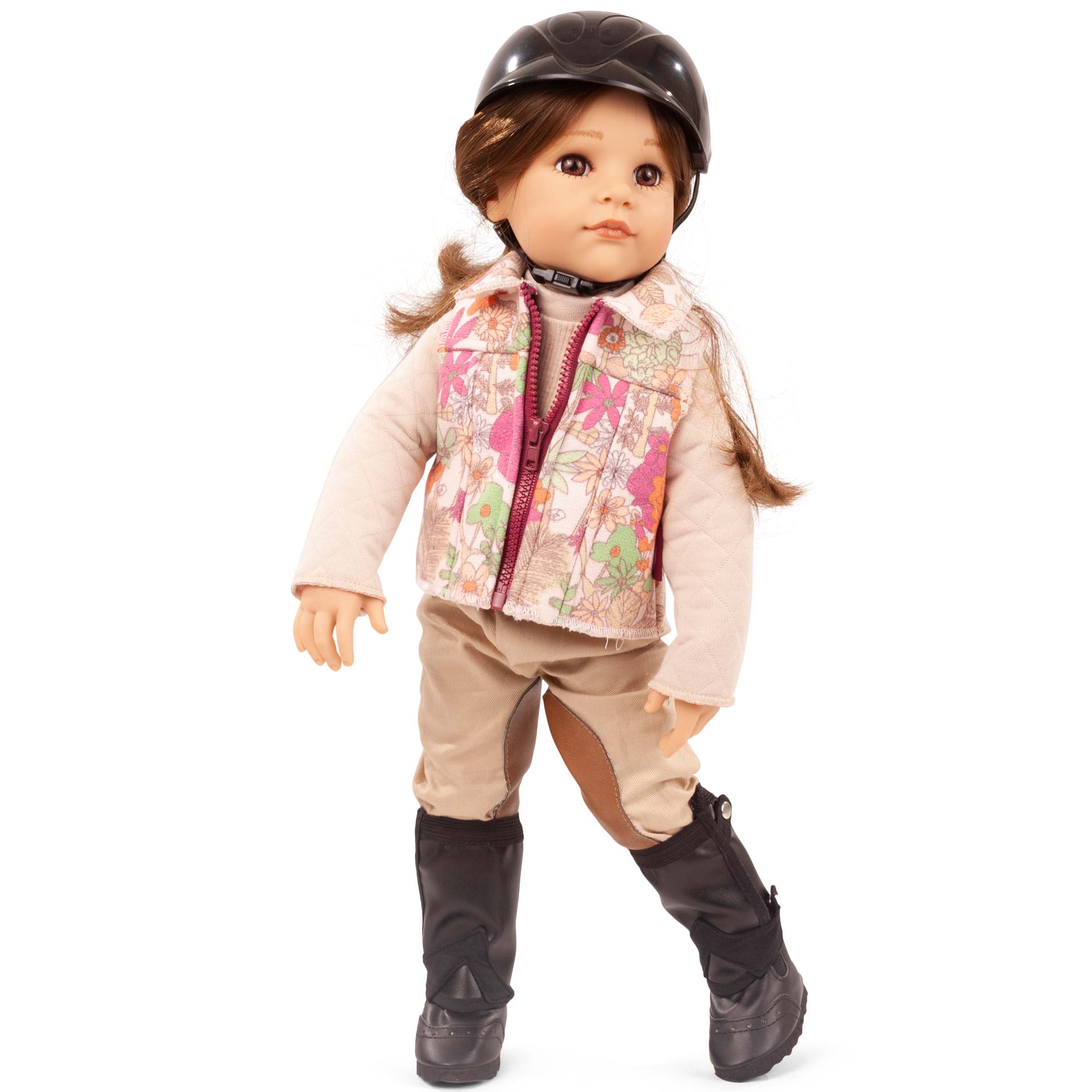 2459008-hannah-horseback-riding-stehpuppe-goetz hannah-horseback-riding-stehpuppe-goetz-reithose-chaps-reithelm-reitschuhe-oberteil-braunhaarig-braune-augen