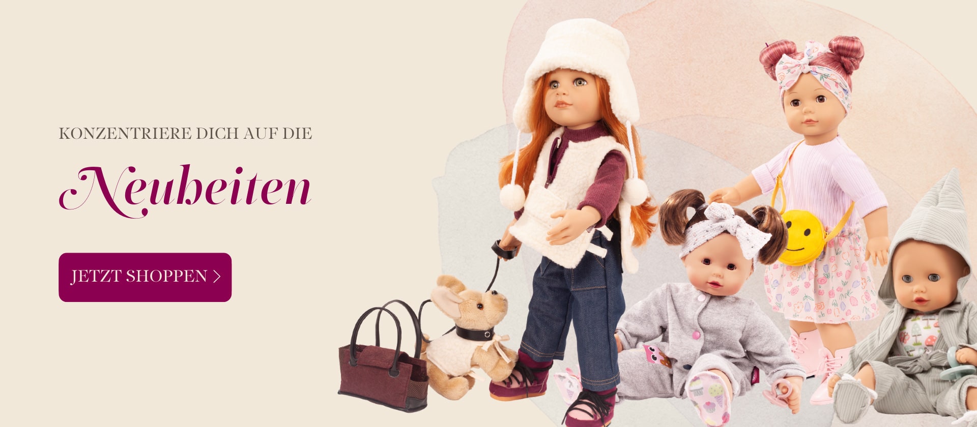 Neue Götz Puppen zwei Babypuppen und zwei Stehpuppen 