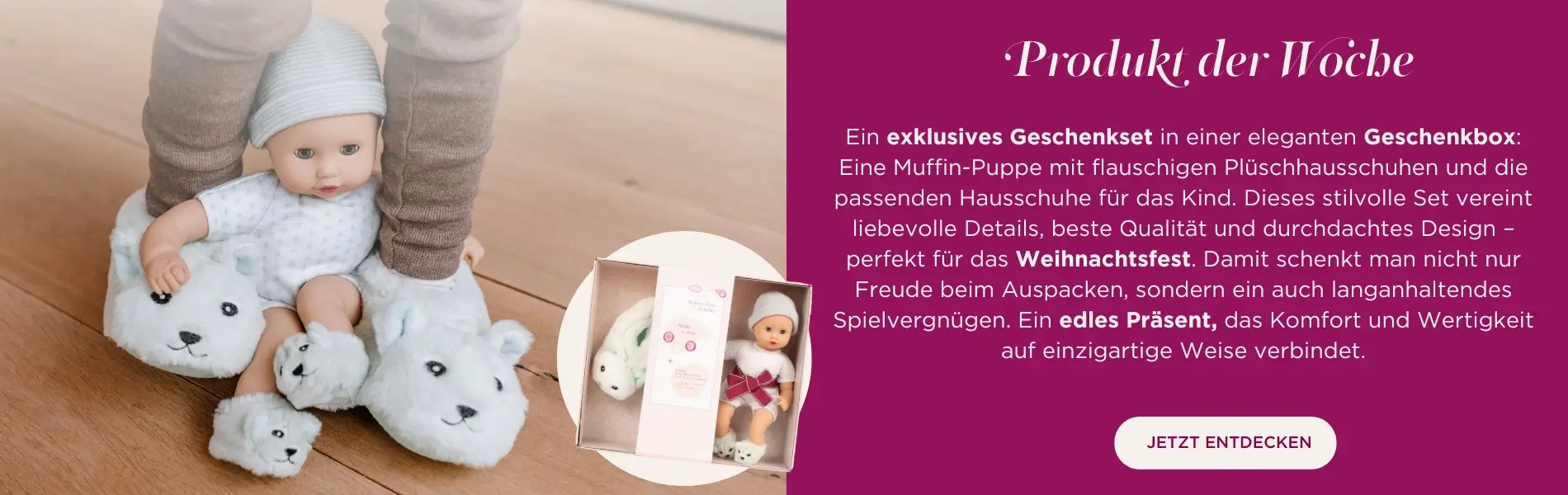 Geschenkbox Muffin Look a like Babypuppe Gr. 30-33 cm mit Pluesch von Goetz