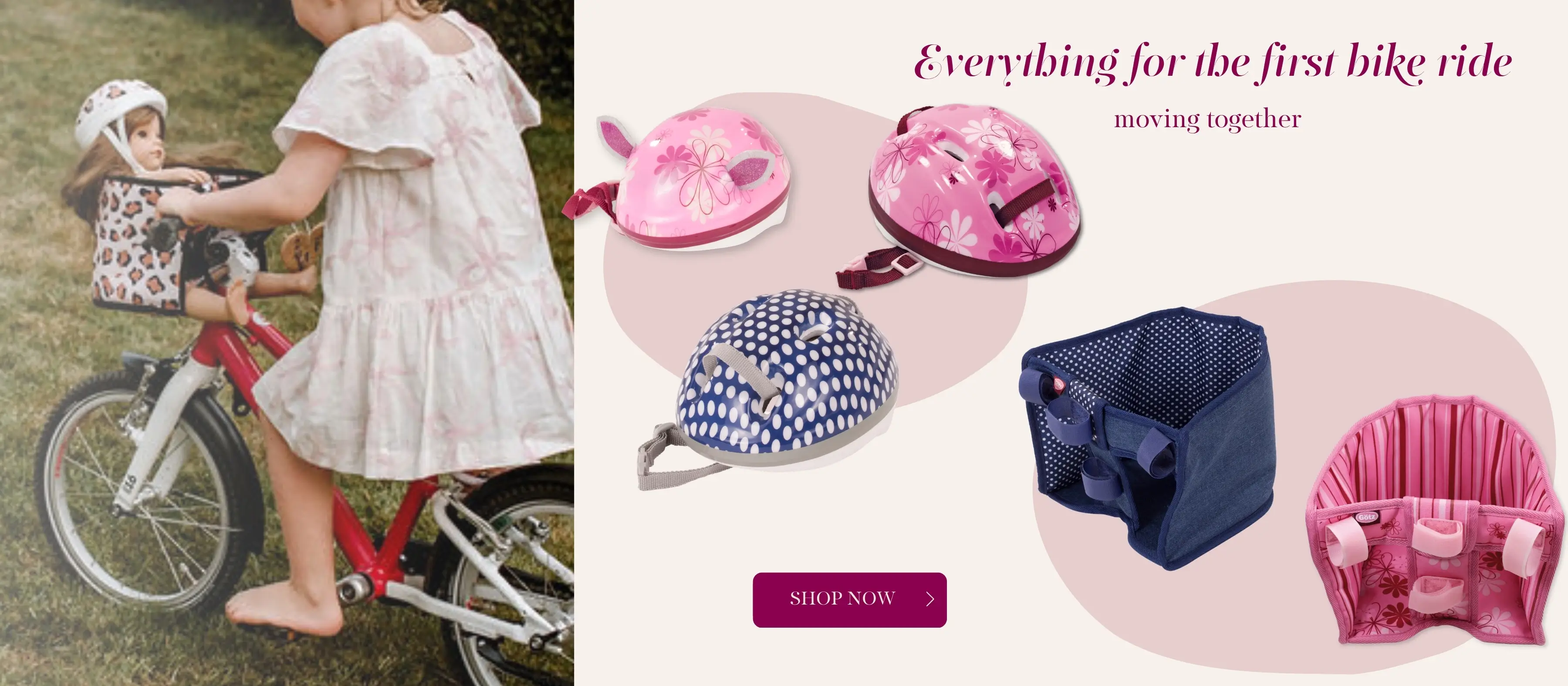 Radhelme für Baby- und Stehpuppen und Radsitze in verschiedenen Designs von Goetz