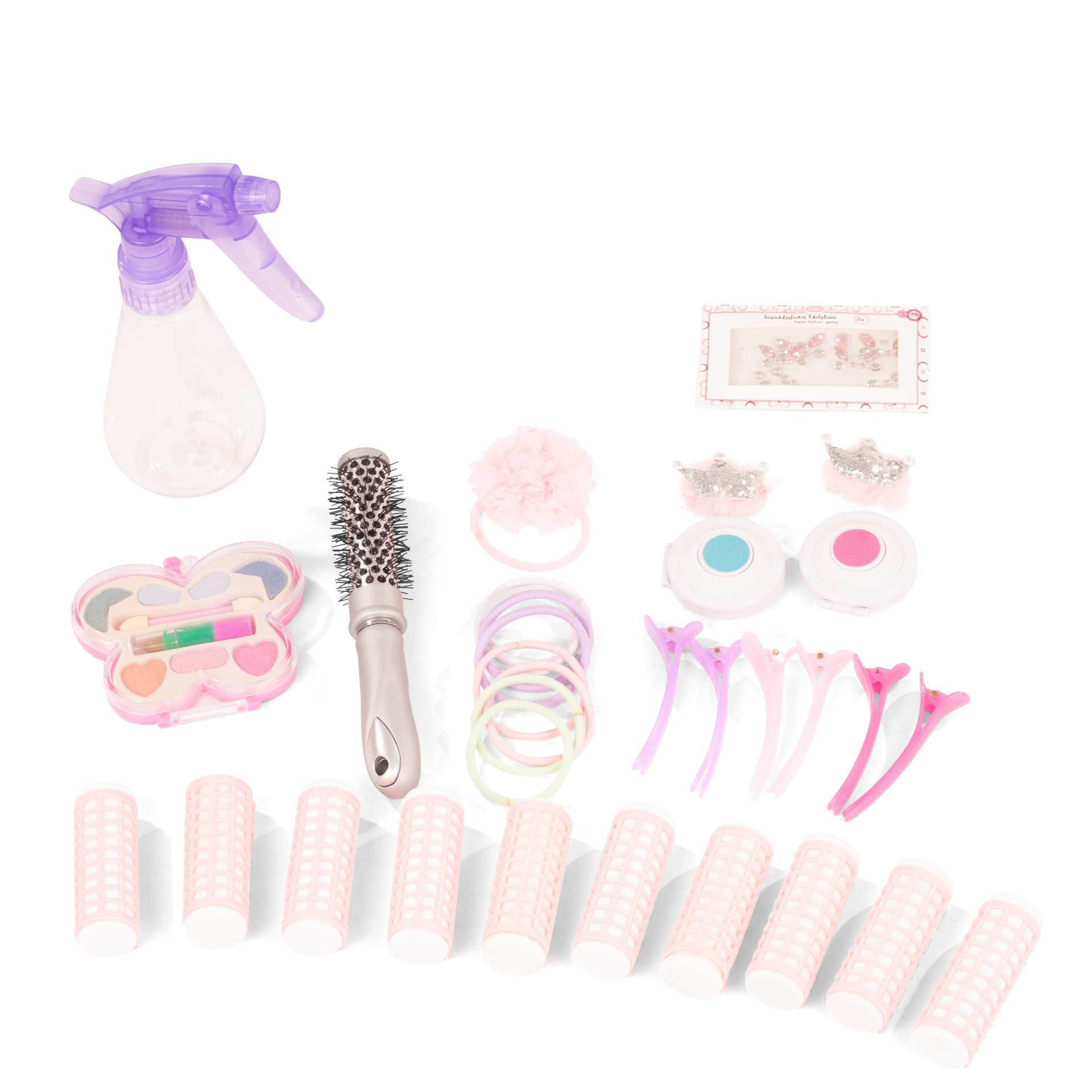 2492058-haarwerk-signature-edition-zubehoer haarwerk-signature-edition-zubehoer-pumpflasche-lockenbuerste-haarkreide-tattoos-schminke-lockenwickler-haarspangen-haargummis